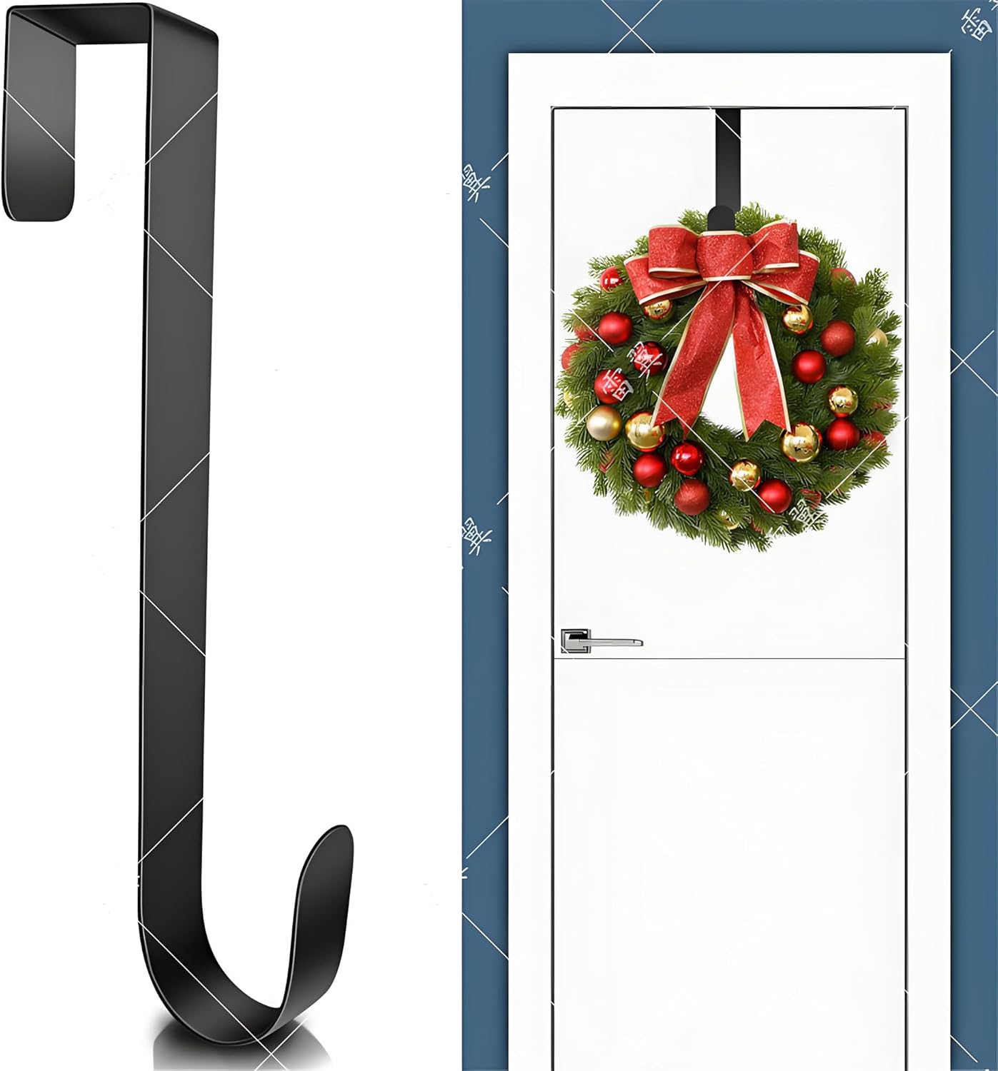 Front Door Garland Hanger No Nails Heavy Duty Adjustable Wreath Holder