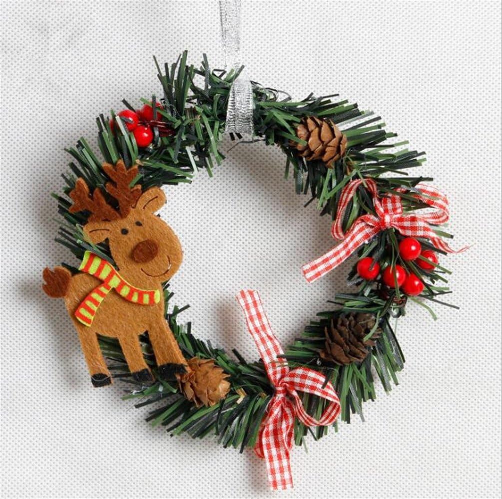 15cm Diameter Christmas Garland Wreaths Front Door Hanger Set of 12