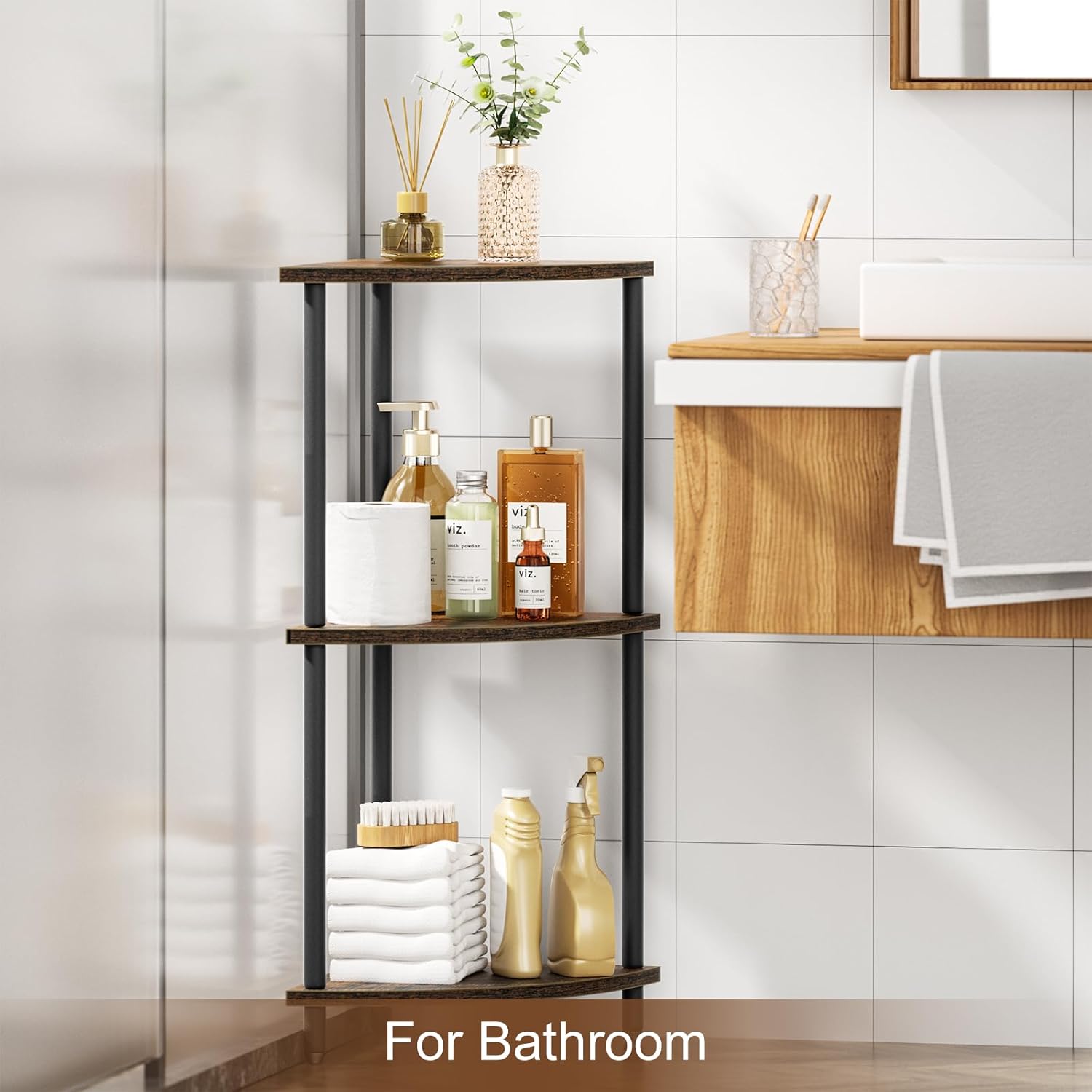 Sriwatan 3-Tier Corner Shelf Stand for Small Space