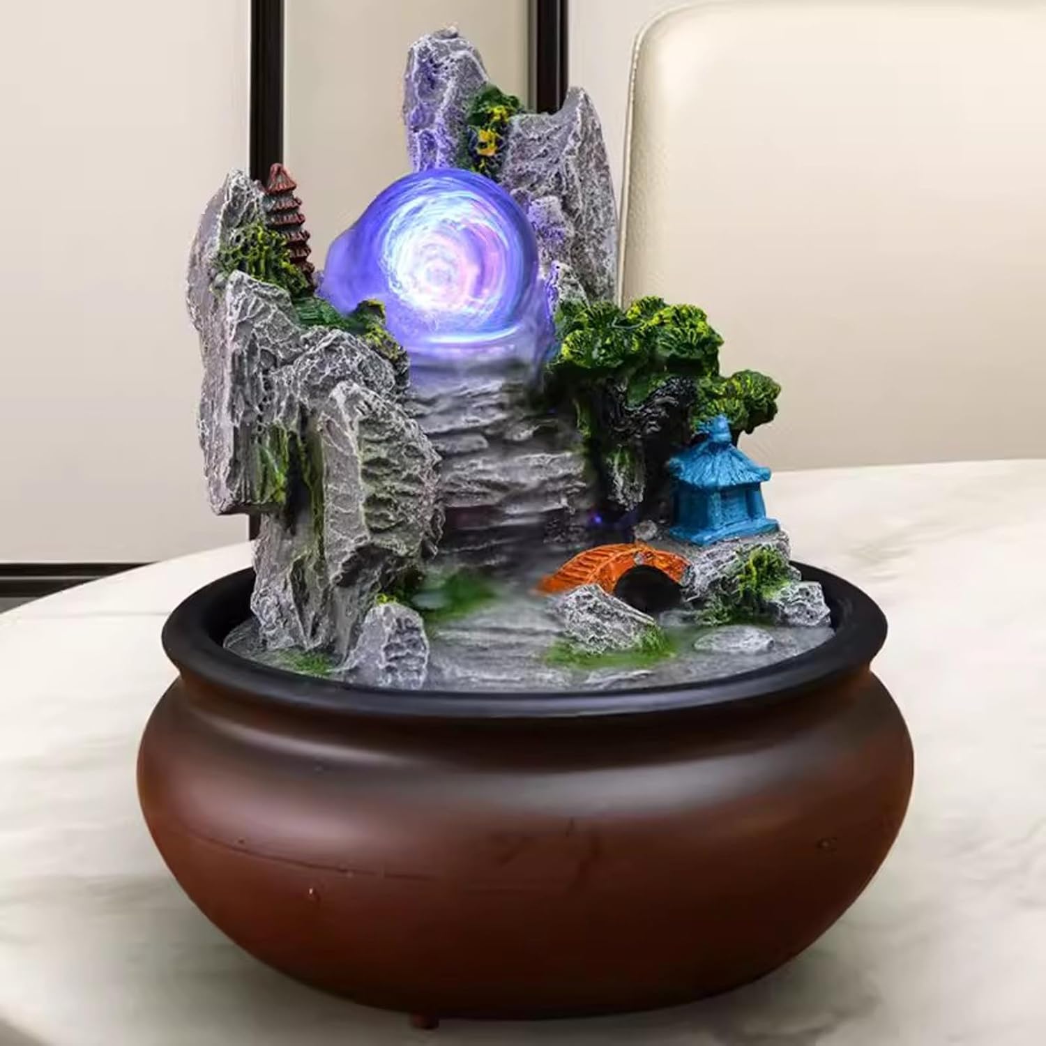 GRFIT Tabletop Fountain Decor Indoor Water Feature