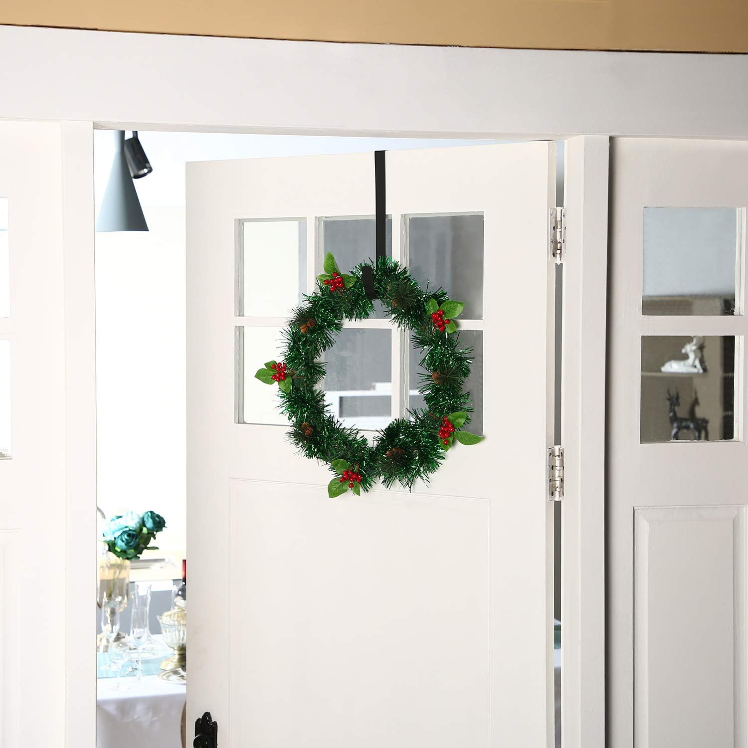 Zhehao 3 Piece Christmas Decor Metal Wreath Hangers
