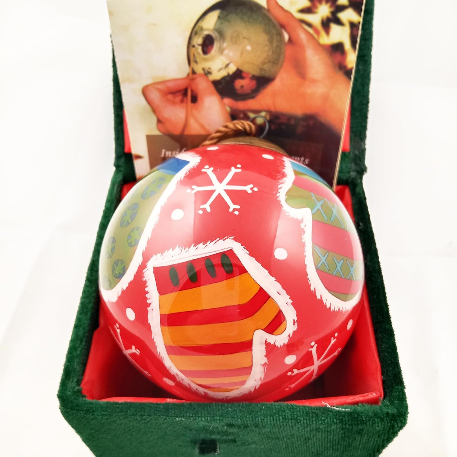 Handcrafted Inside-Painted Glass Ornament - Premium Art with Gift Box