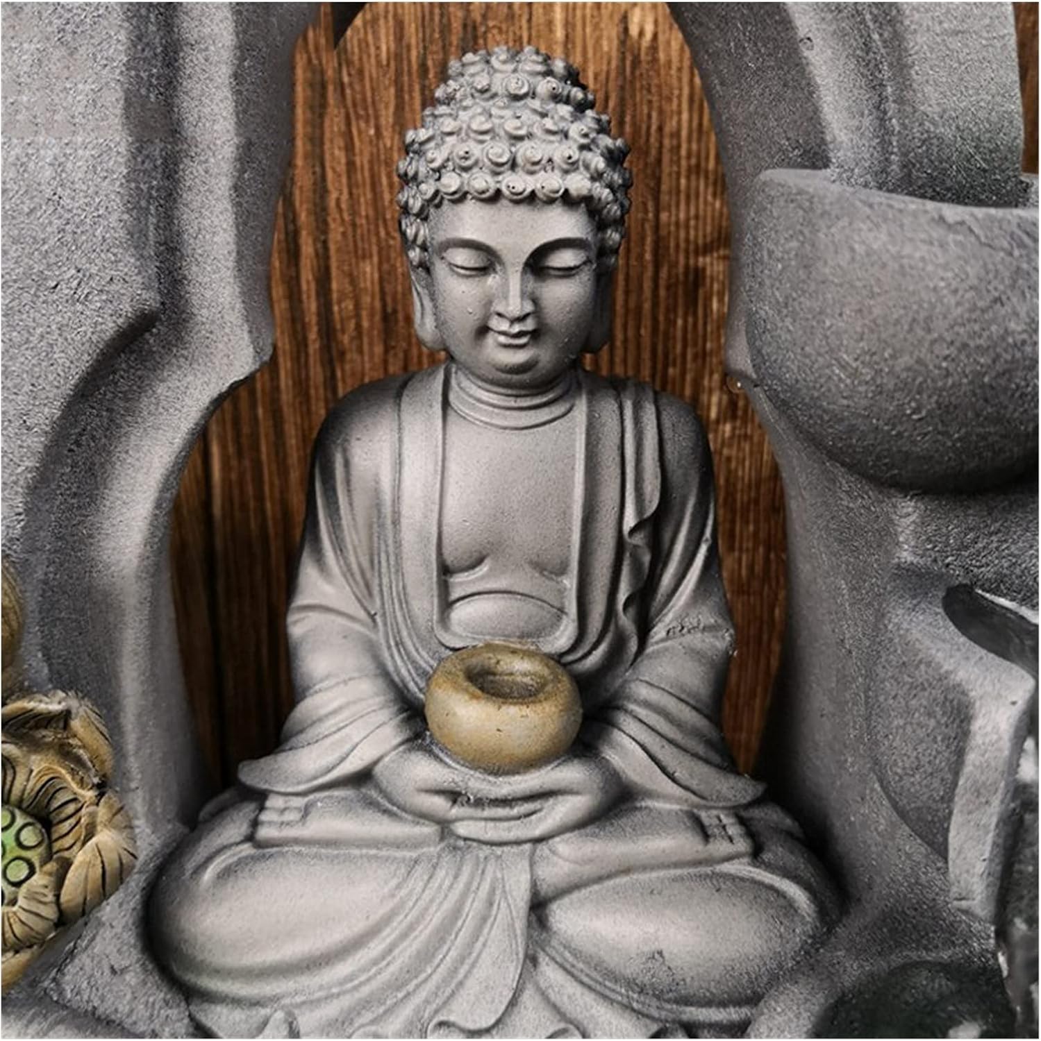 Buddha Tabletop Zen Fountain 3-Tiered Indoor Waterfall Decor