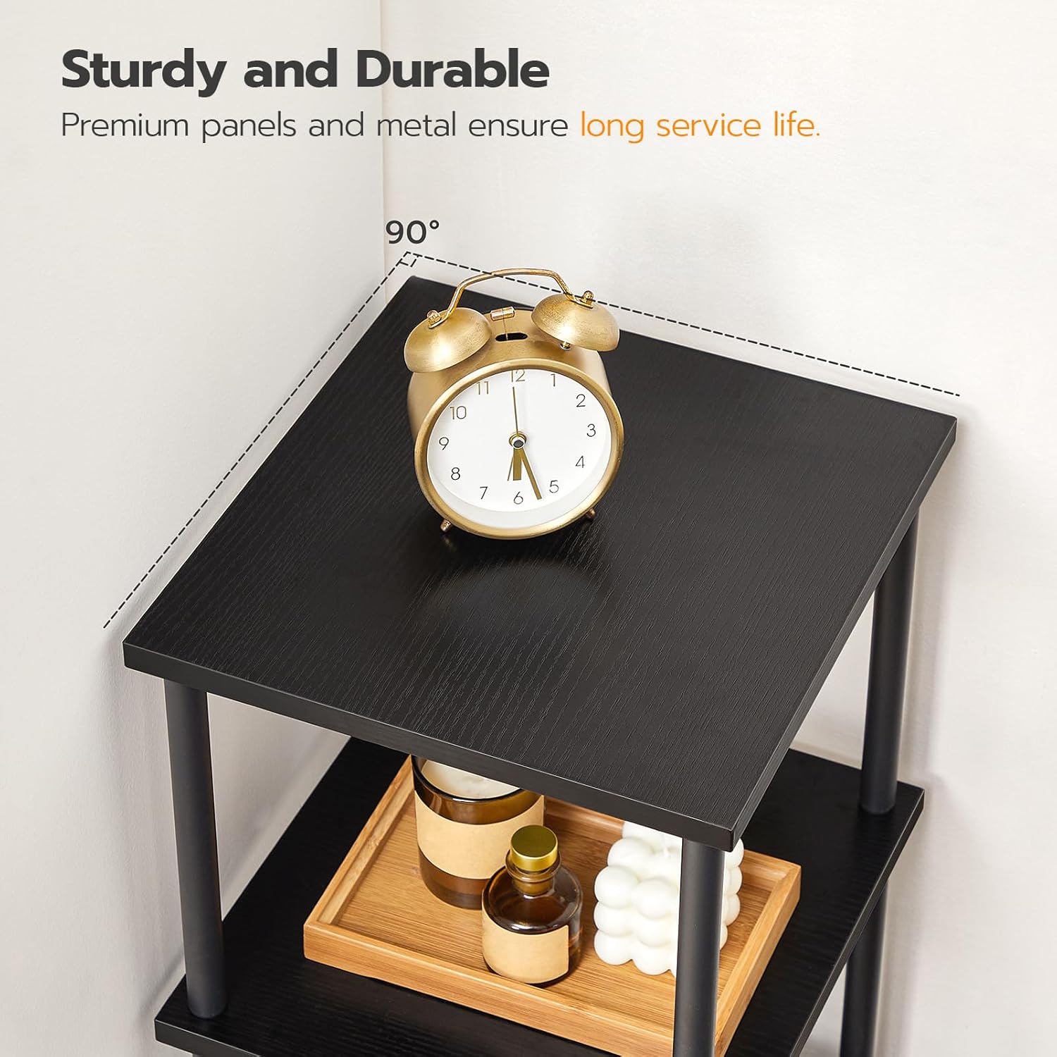 HOOBRO 6-Tier Corner Shelf Black BK55CJ01