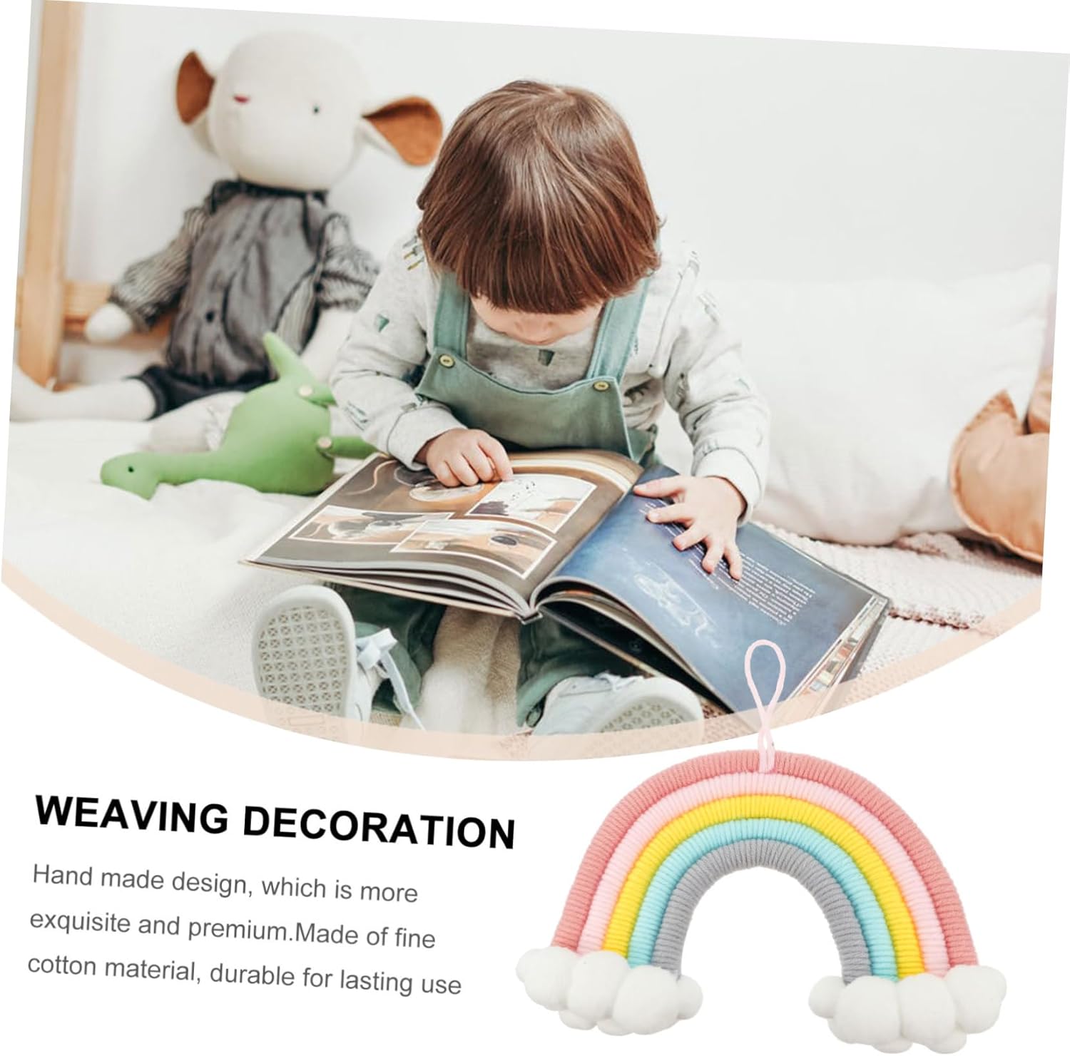 VICASKY Cloud Rainbow Wall Macrame Art Decoration