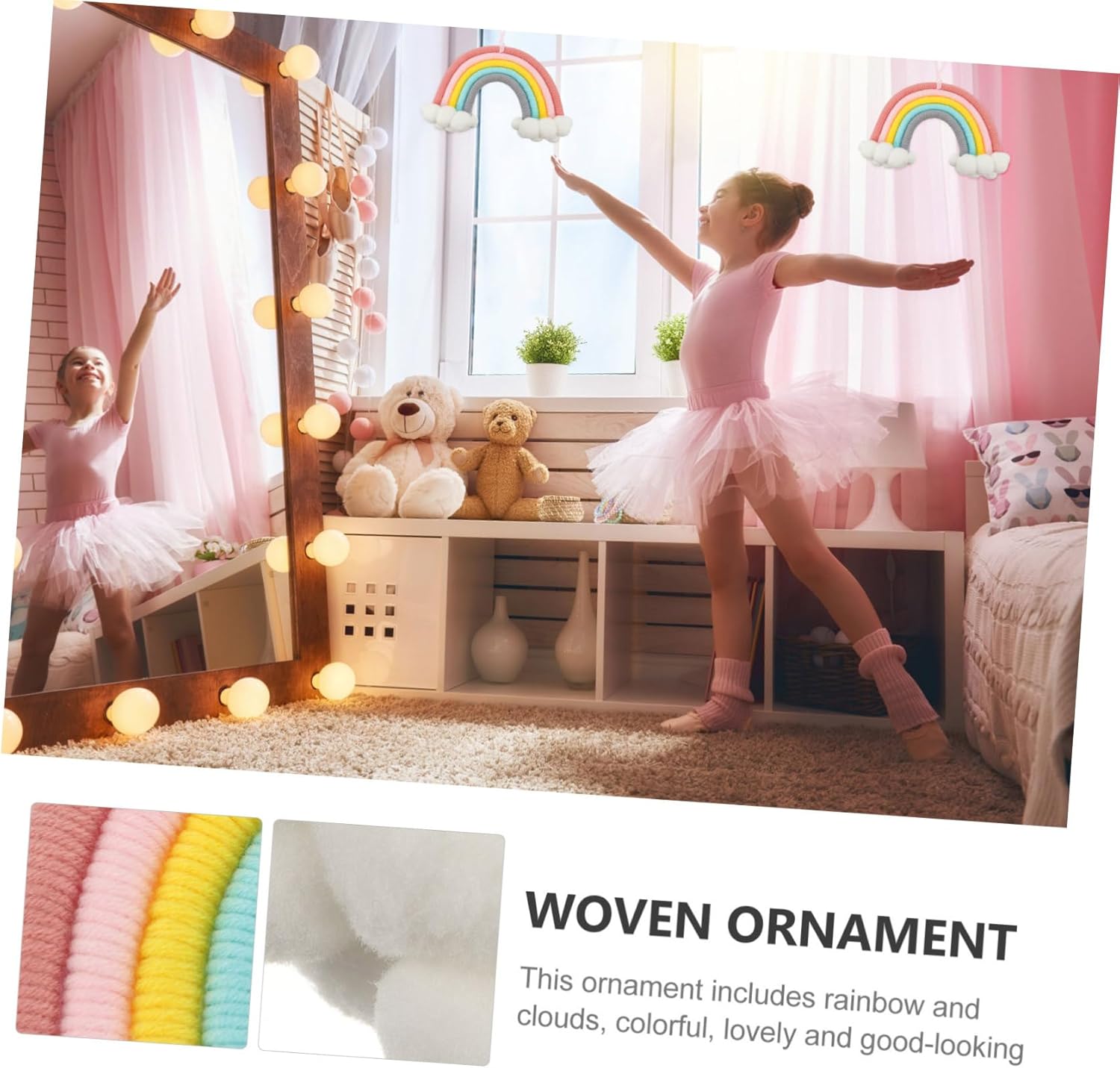 VICASKY Cloud Rainbow Wall Macrame Art Decoration