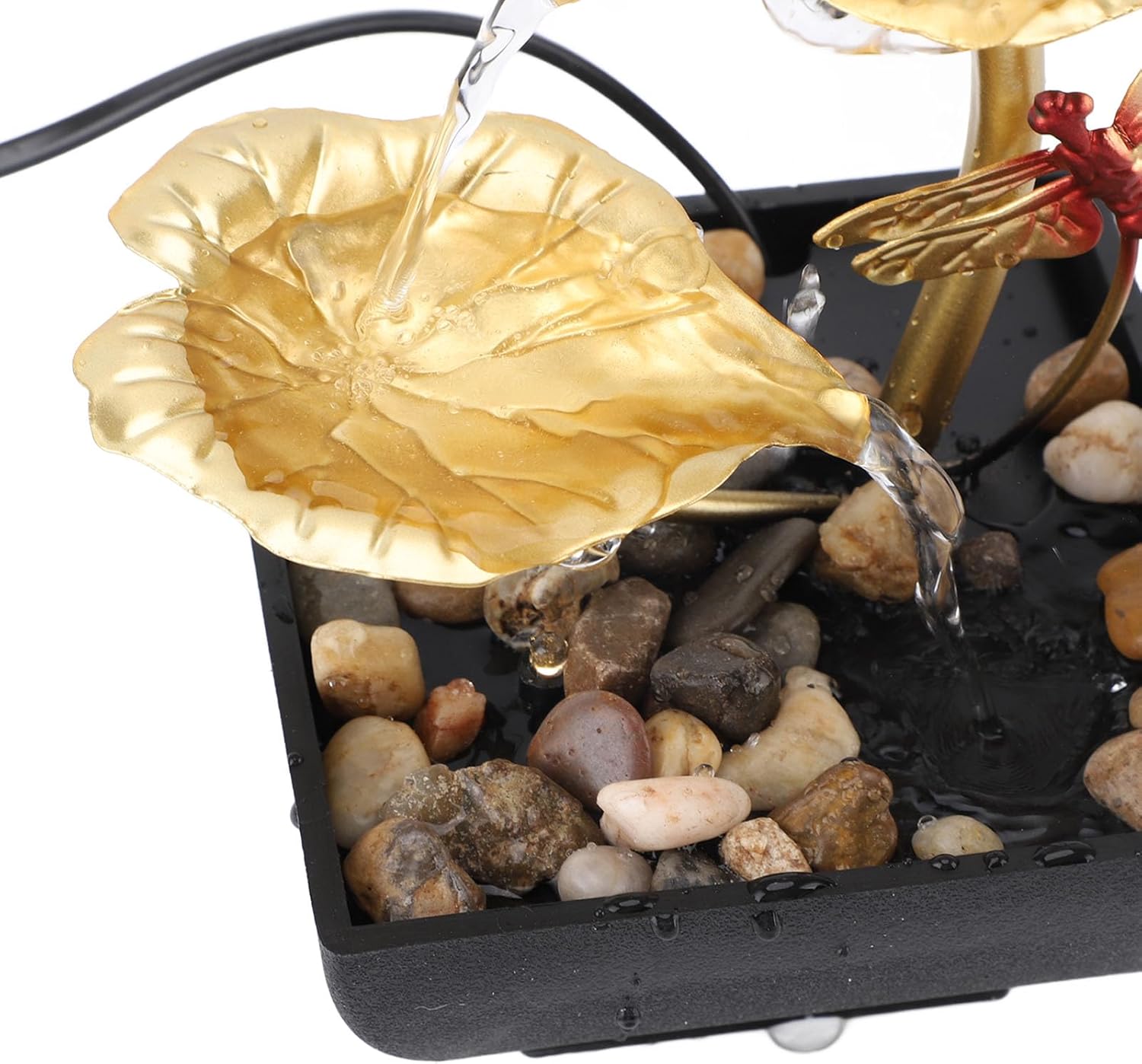 Compact Lightweight Iron Plastic Fountain with LED Lights