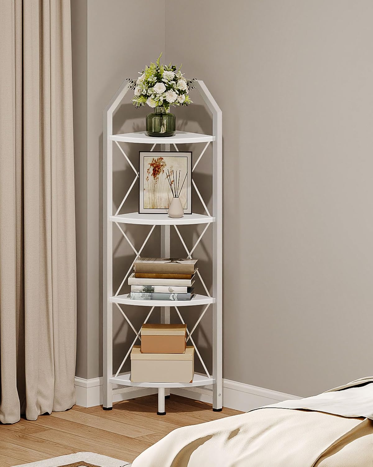 CHOEZON 4-Tier Corner Shelf Display Stand