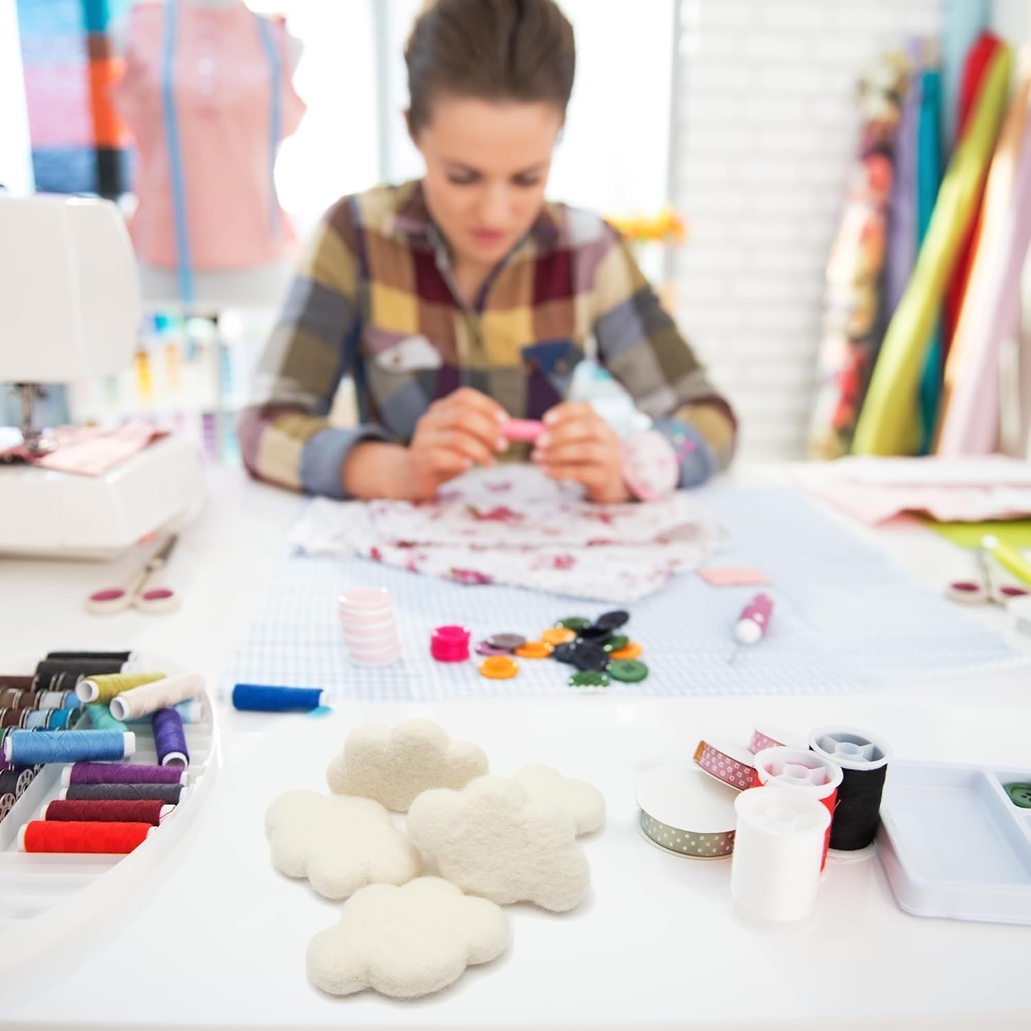 Glaciart One Felt Clouds - 5-Pack Soft Plush Decor