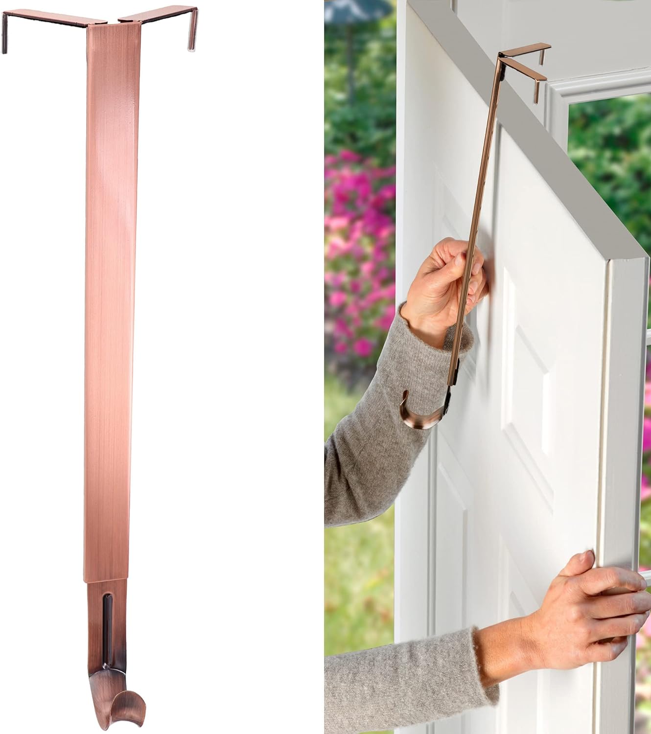 Haute Decor Adjustable Wreath Hanger Brushed Copper