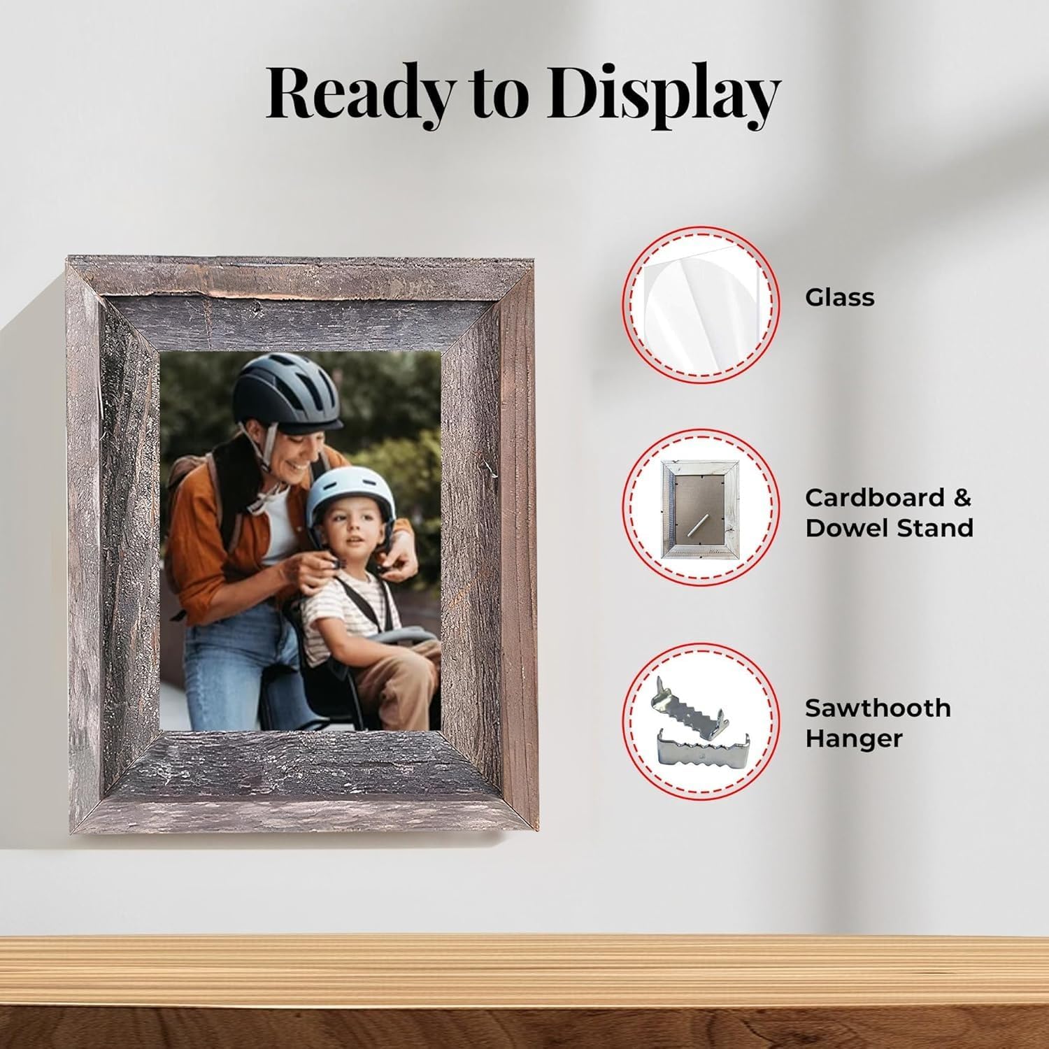 BarnwoodUSA Farmhouse Corner Frame 10x10 Rustic Red