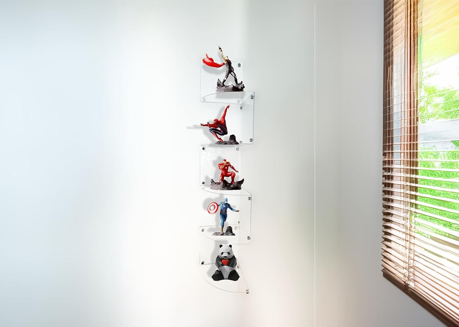5 Tier Floating Acrylic Corner Shelf Organizer