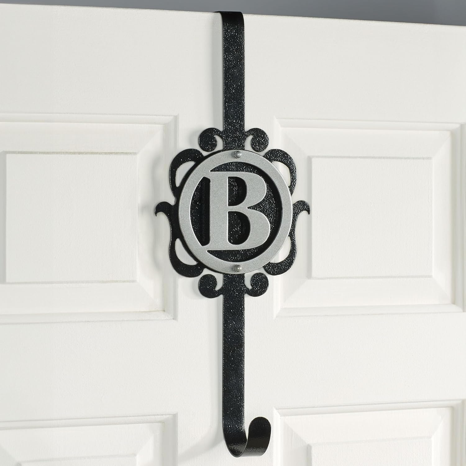 Touch Of Class Metal Overture Monogram Wreath Hanger Silver Black