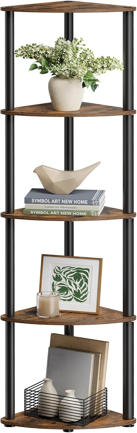 SONGMICS Superfast Toolless 5-Tier Corner Shelf Stand