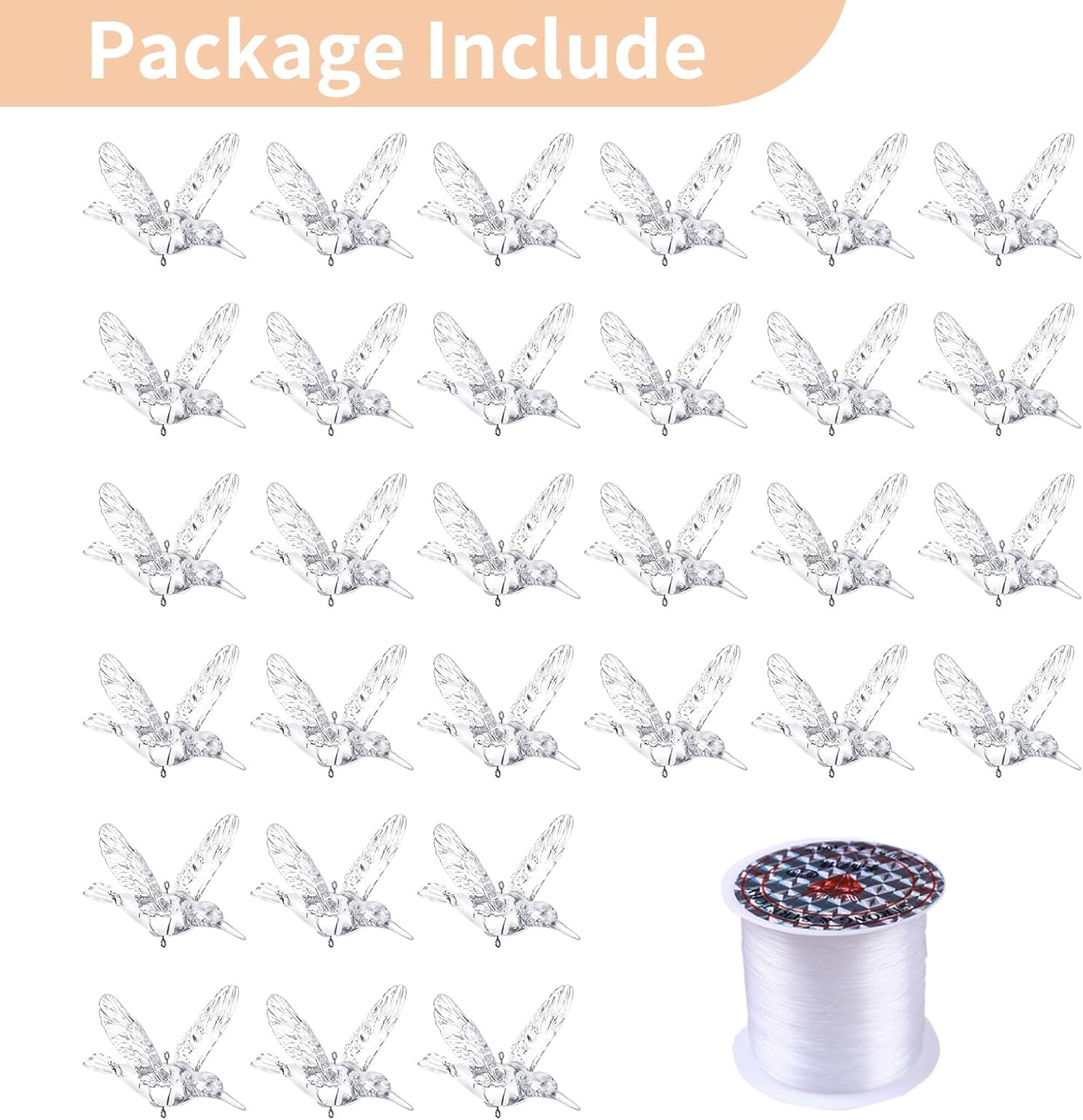 NUPTIO 30pcs Acrylic Flying Birds Hanging Decor
