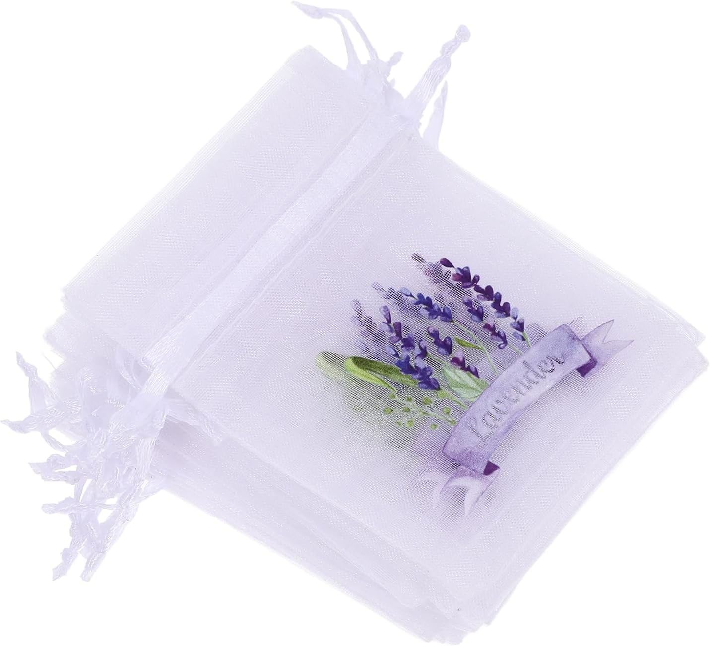 LUOZZY 20pcs Lavender Sachet Bags with Drawstring - White