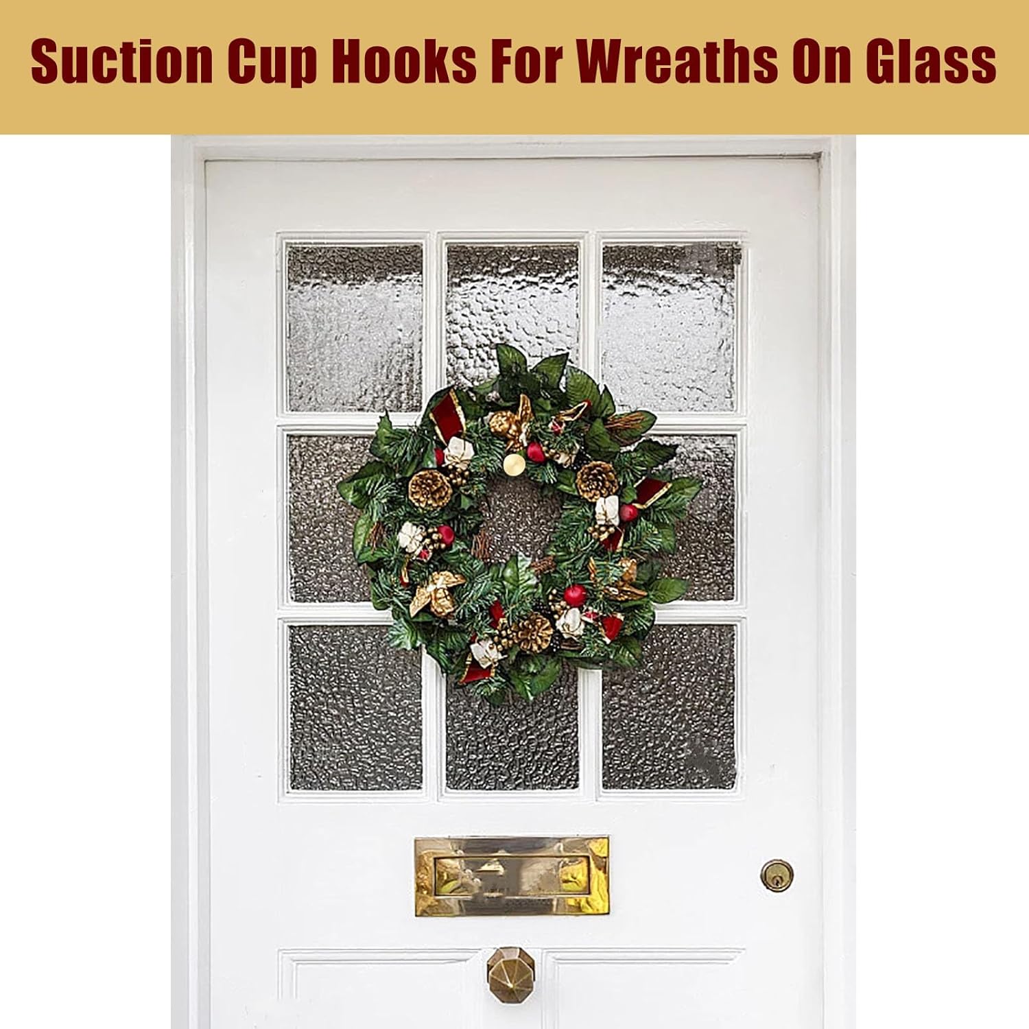 Stainless Steel Suction Cup Wreath Hook with 15 lb Capacity