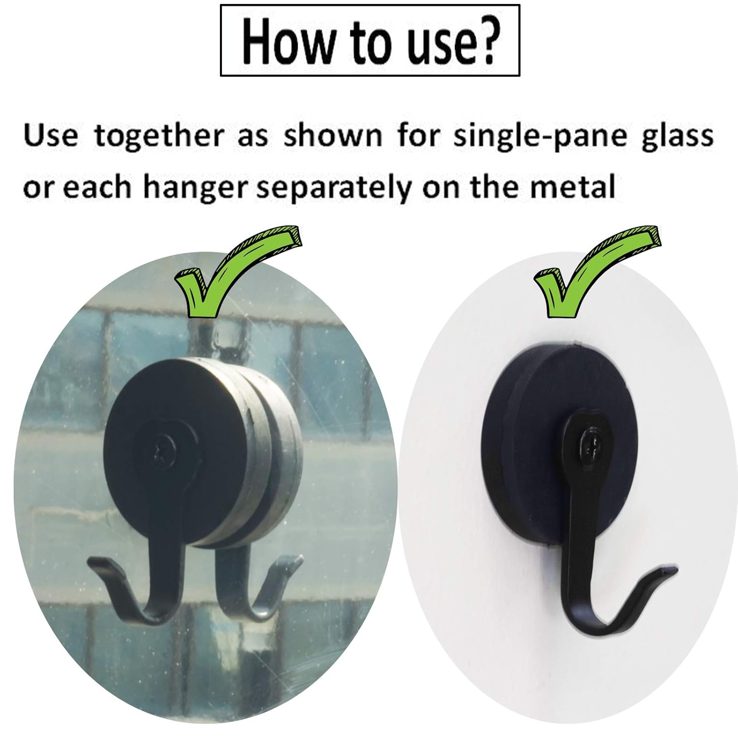 Strong Magnetic Wreath Hanger 2-Pack with Rubber Base