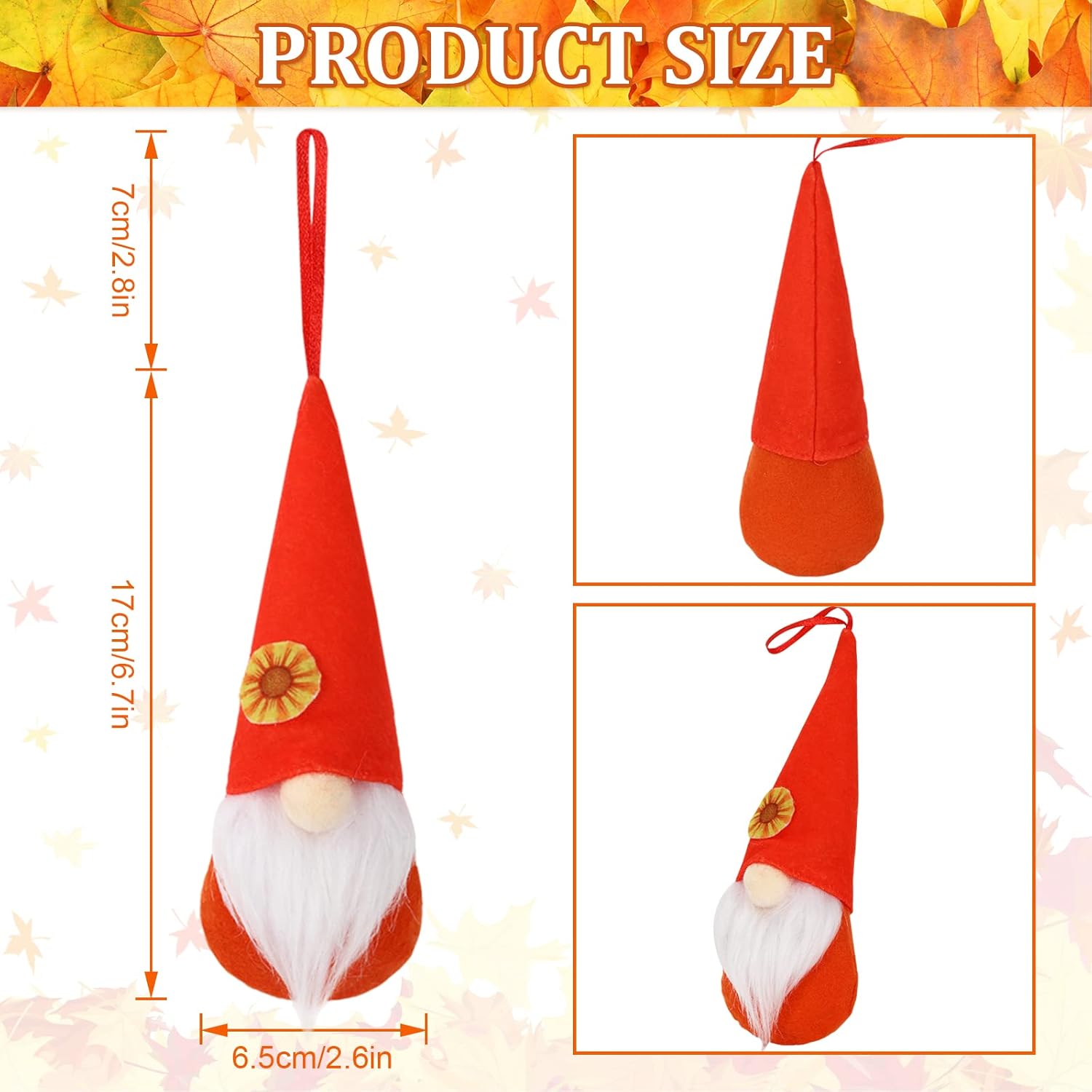 Whaline 10Pcs Fall Gnome Hanging Ornaments