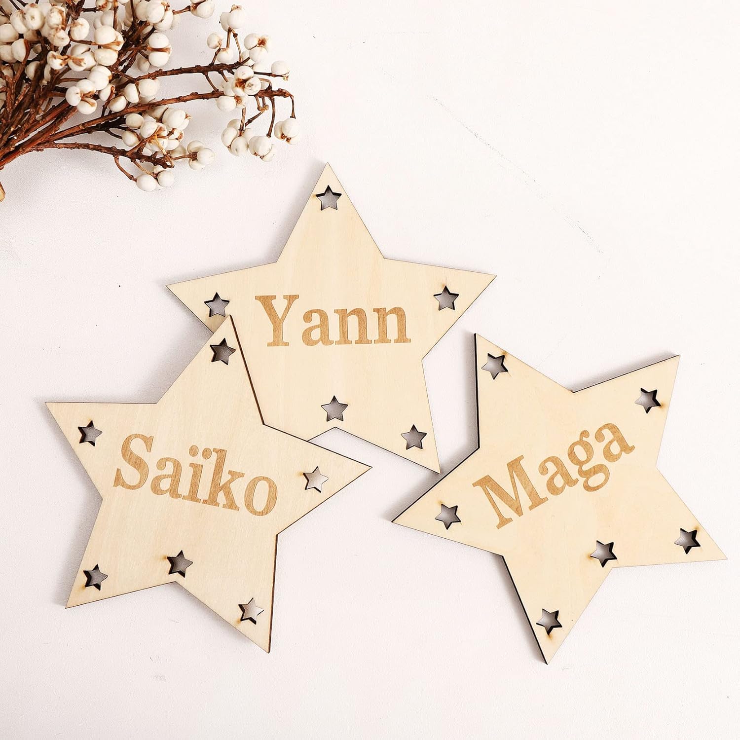 Custom Engraved Family Tree Star Wall Hanging Decor