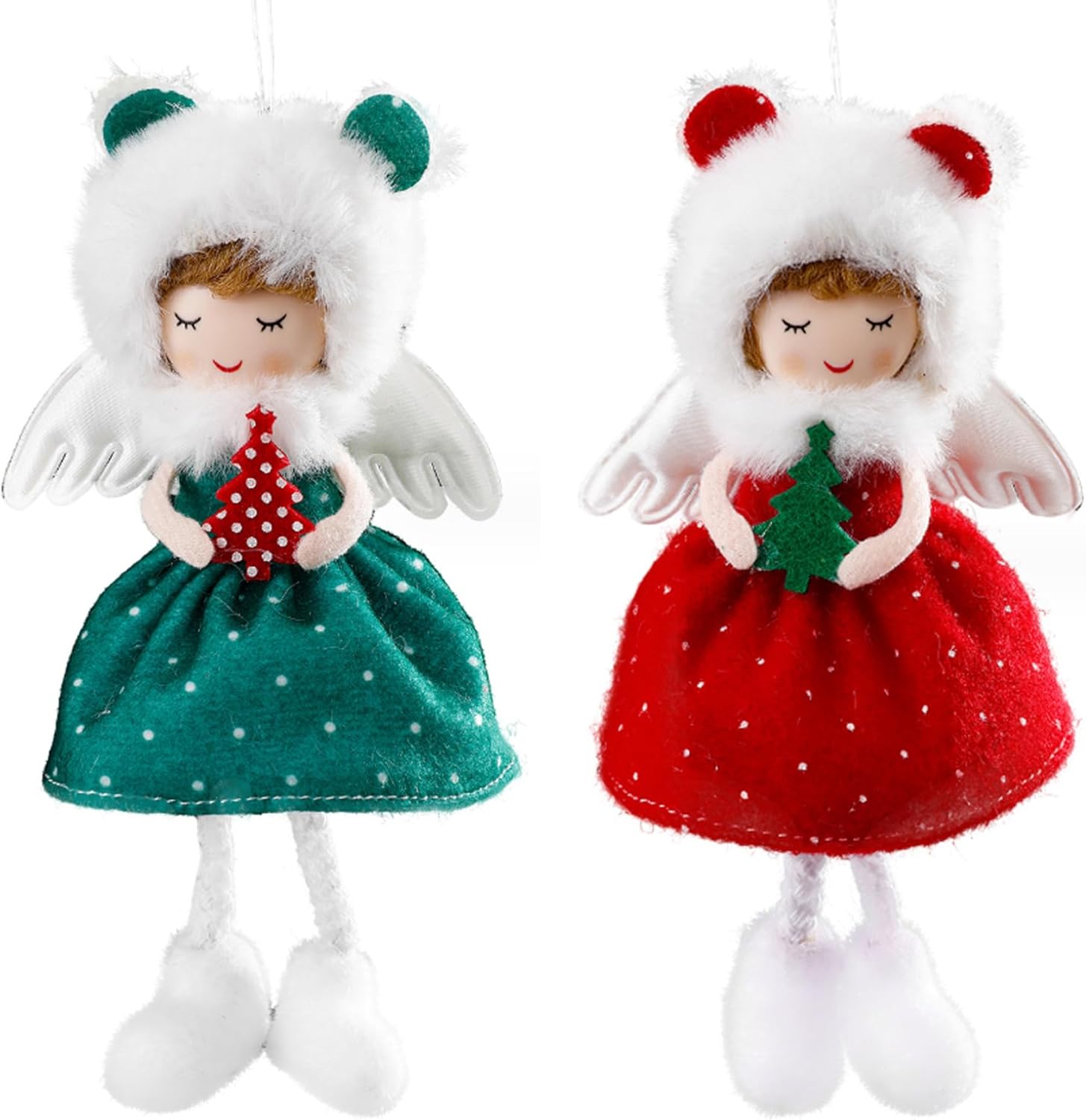 Cute Christmas Angel Ornaments 2Pcs Hanging Decorations