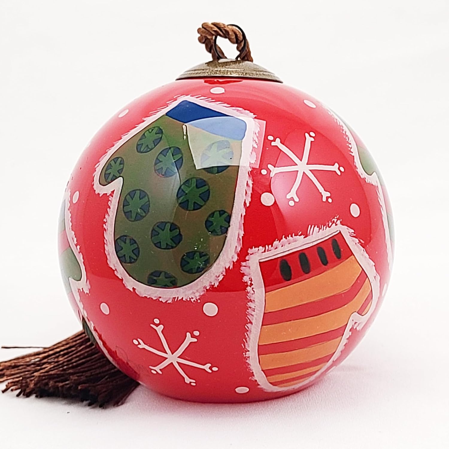 OKEA Inside-Painted Gloves Artwork Glass Ornament