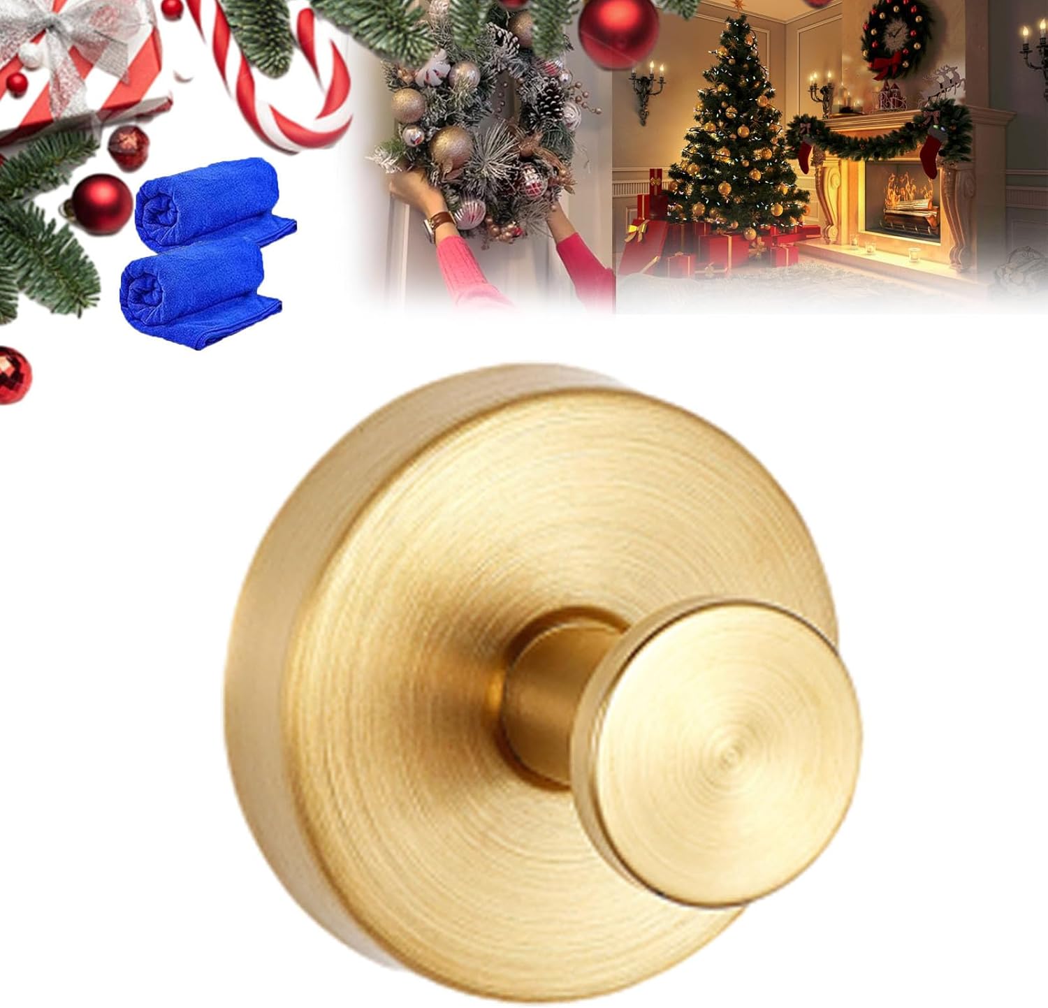 Stainless Steel Suction Cup Wreath Hook with 15 lb Capacity