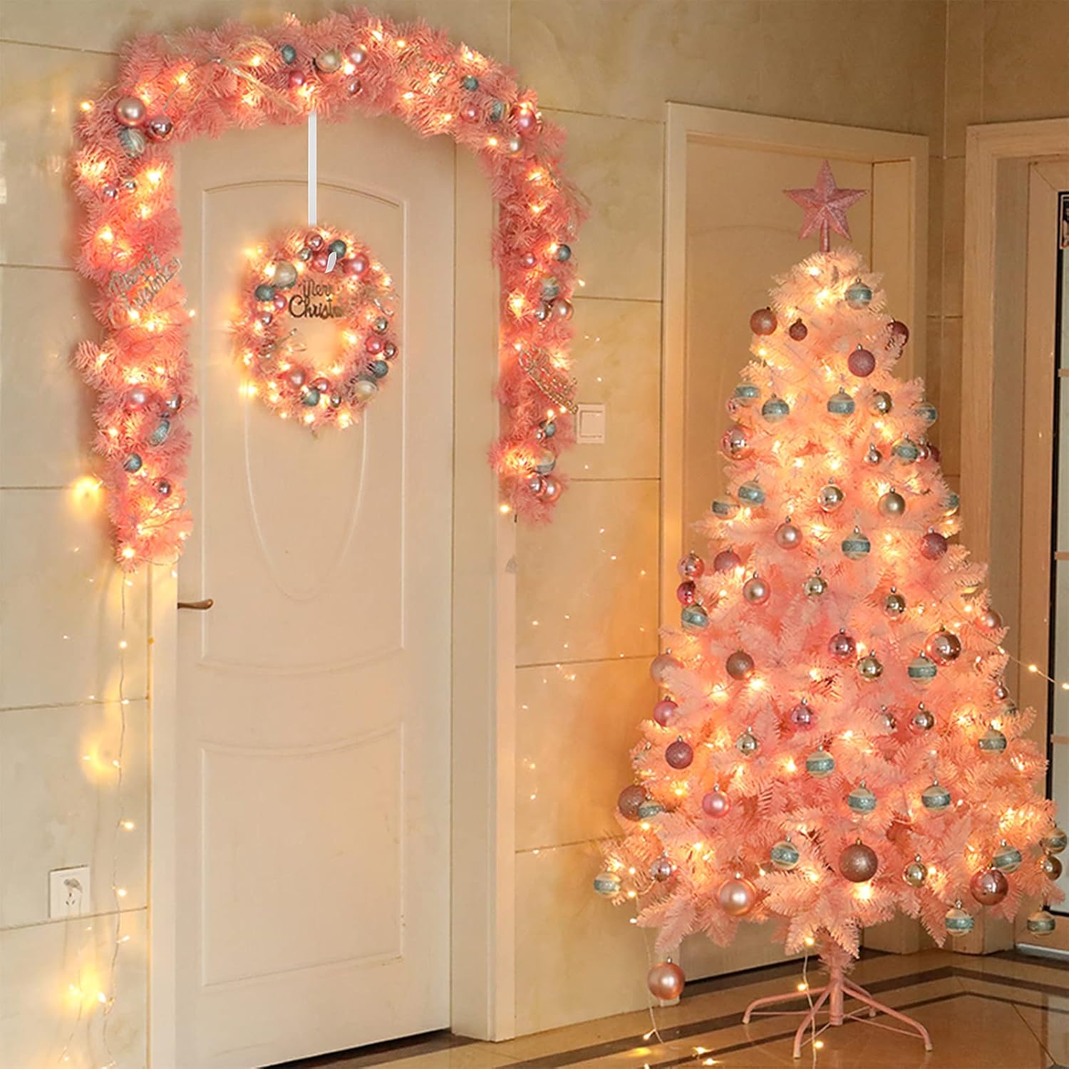 INCREWAY Double-Sided Wreath Hanger Over Door