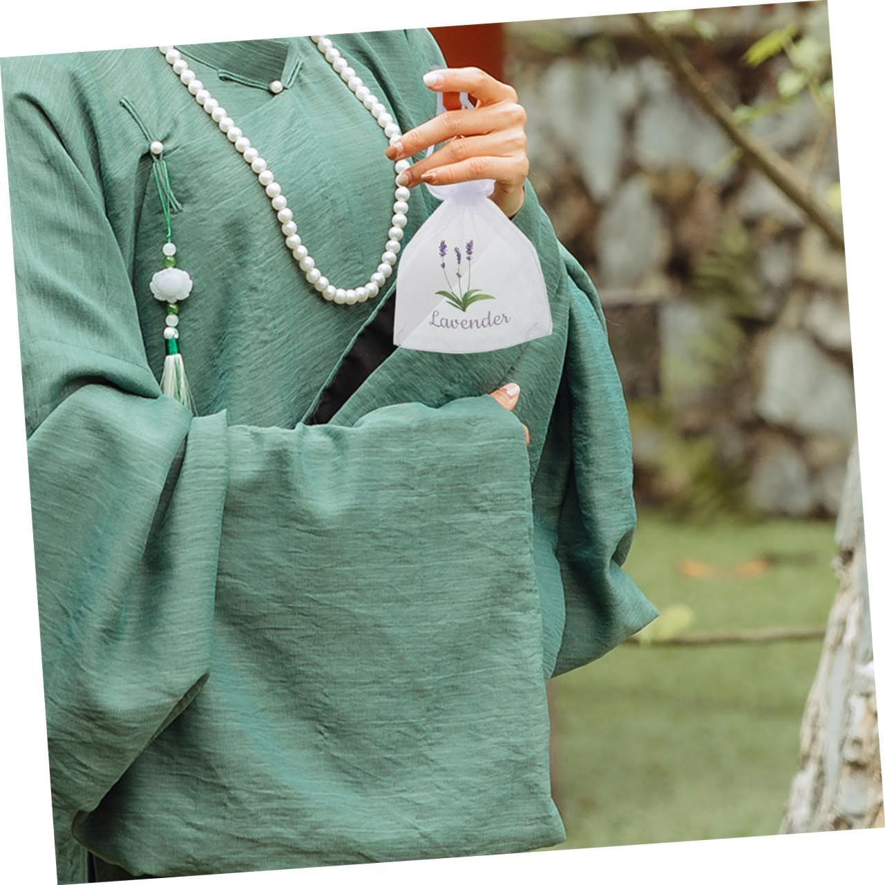 Garneck 20pcs Lavender Sachet Drawstring Mesh Pouches