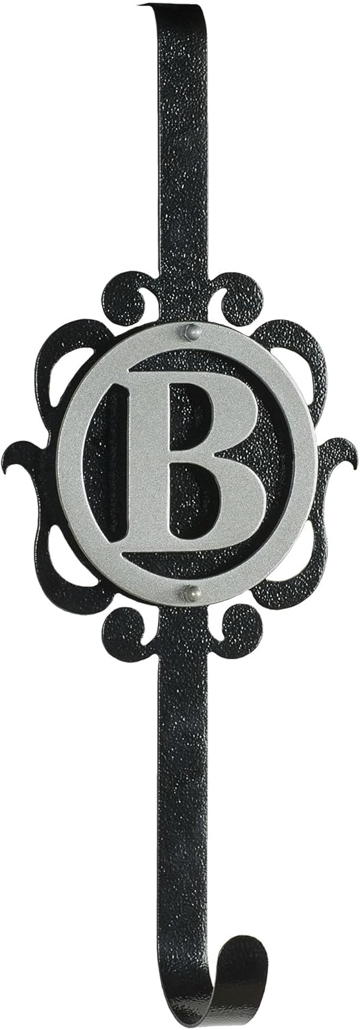 Touch Of Class Metal Overture Monogram Wreath Hanger Silver Black