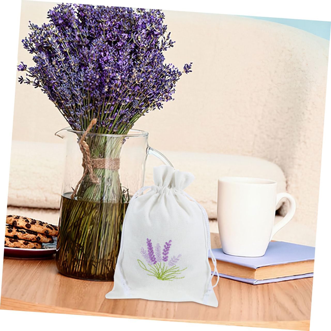 Zerodeko 5pcs Lavender Scent Sachets with Drawstring Closure