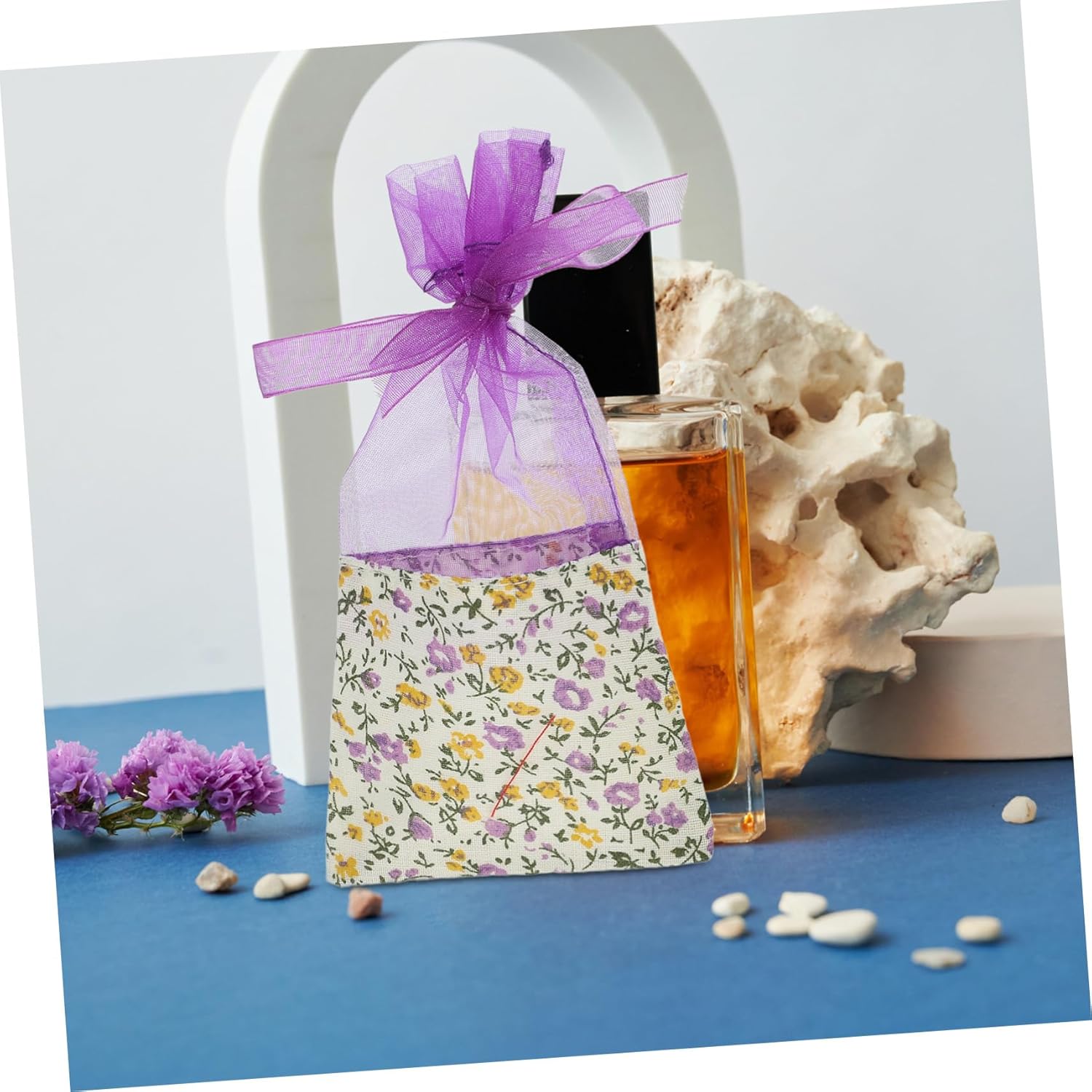 10Pcs Lavender Sachet Bags Organza Drawstring Storage for Aromatherapy