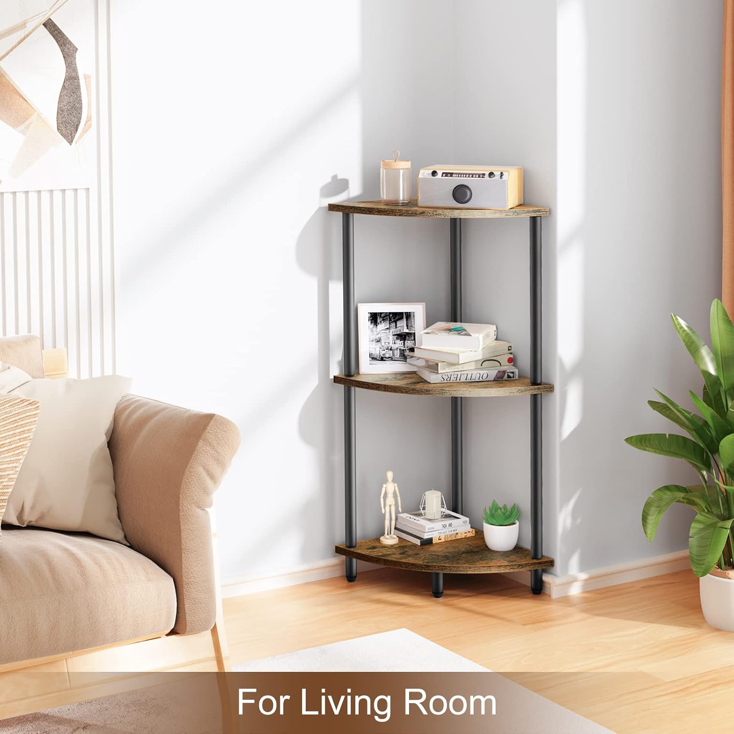 Sriwatan 3-Tier Corner Shelf Stand for Small Space