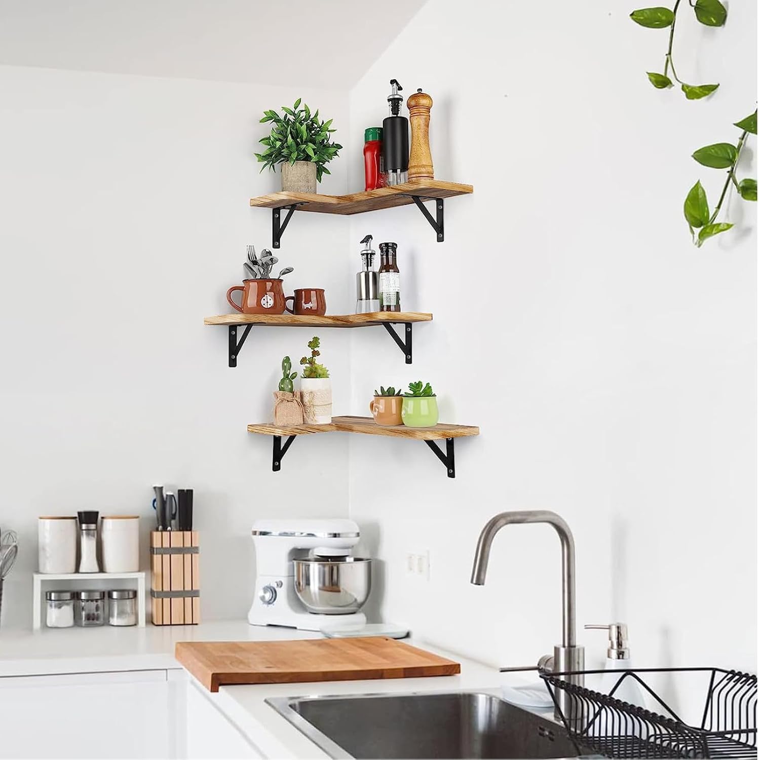 CACASO Corner Floating Shelves Set of 5