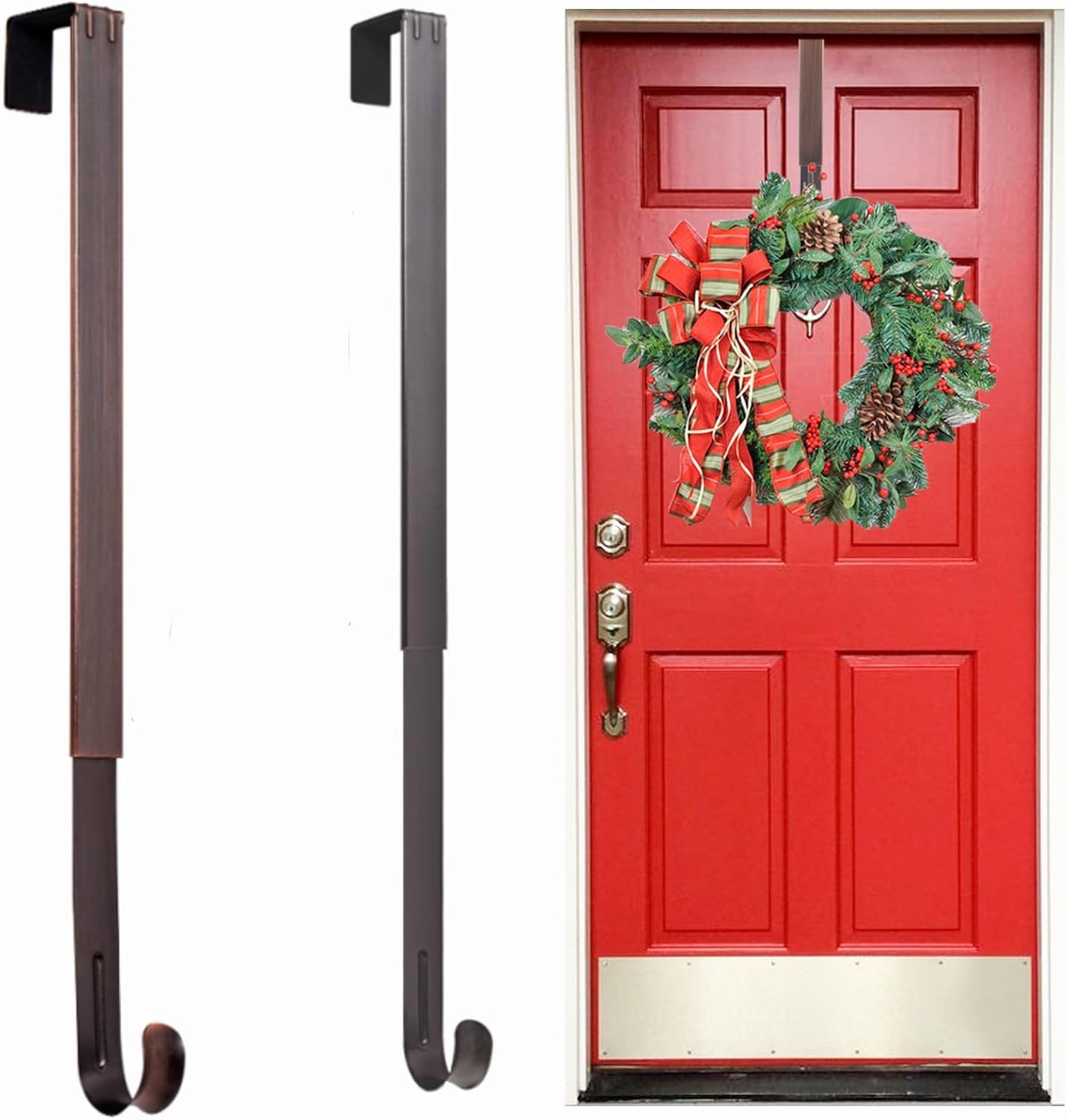 Adjustable Wreath Hanger for Door 20lbs Capacity
