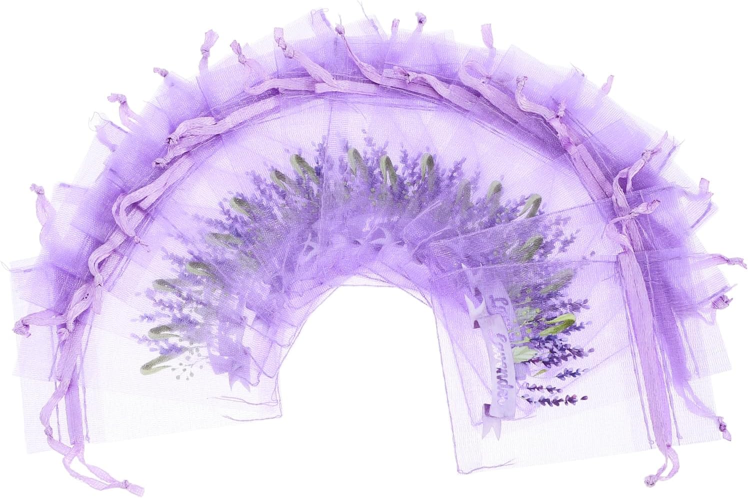 LUOZZY 80 Pcs Lavender Sachet Bags with Drawstring Closure Light Purple
