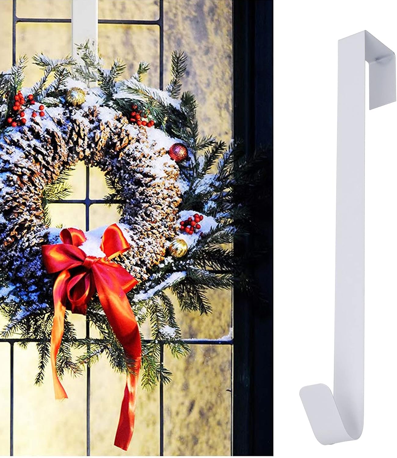 Belupai Metal Wreath Hanger for Front Door