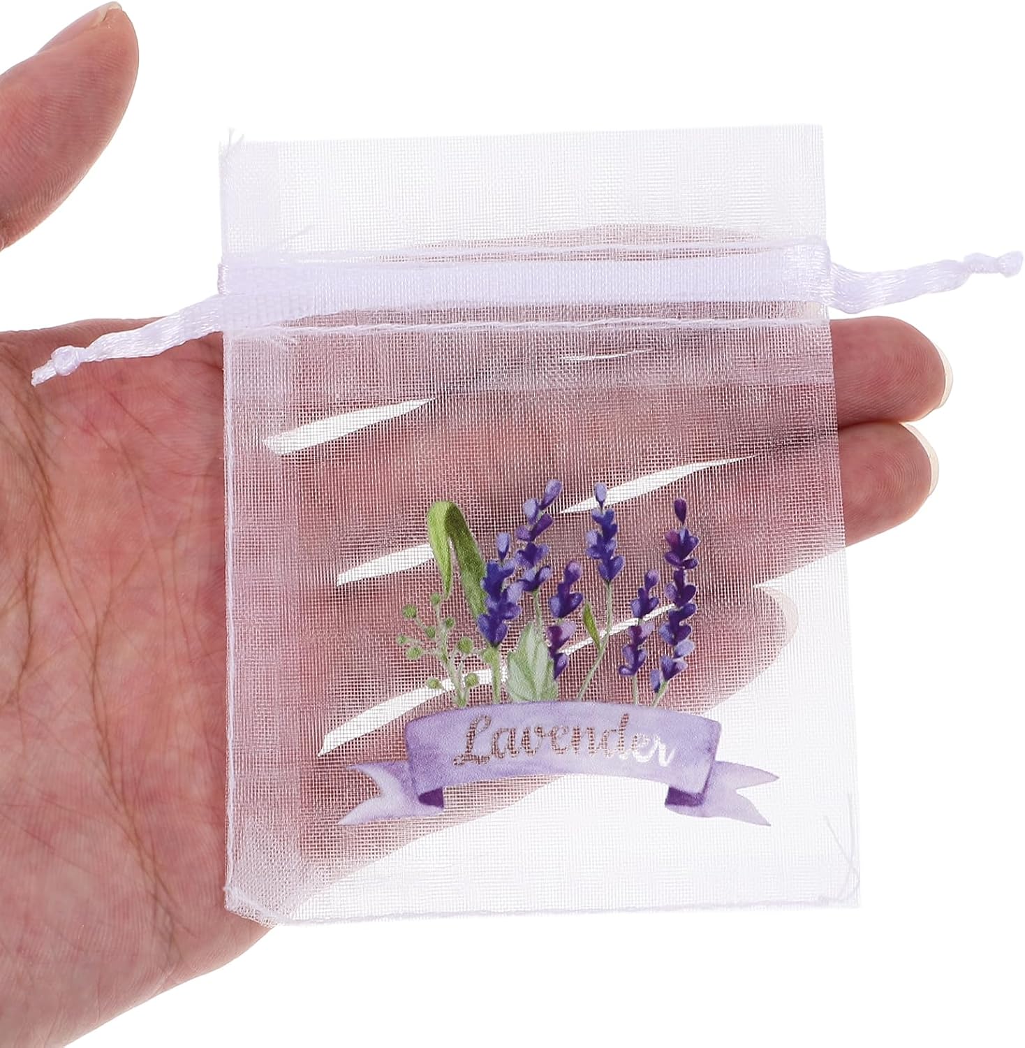 LUOZZY 20pcs Lavender Sachet Bags with Drawstring - White