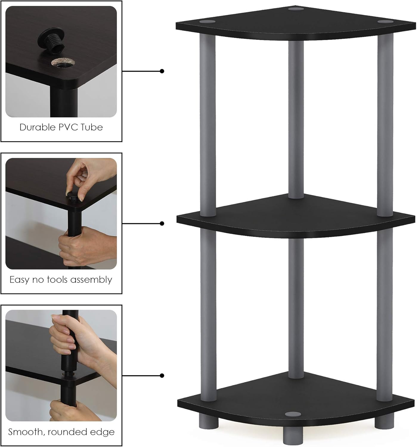 Furinno Turn-N-Tube 3-Tier Corner Display Rack