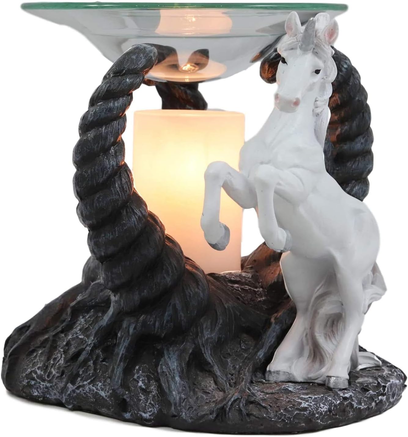 Ebros Fantasy White Unicorn Oil Burner Statue