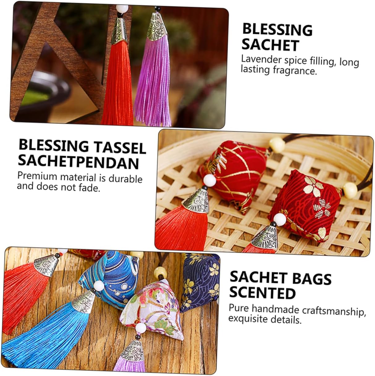 5pcs Handmade Scented Omamori Pendants for Blessing Loved Ones