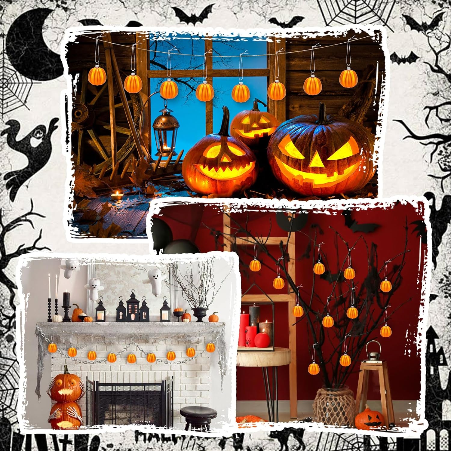 12 Pcs Thanksgiving Pumpkin Hanging Ornament for Fall Decorations