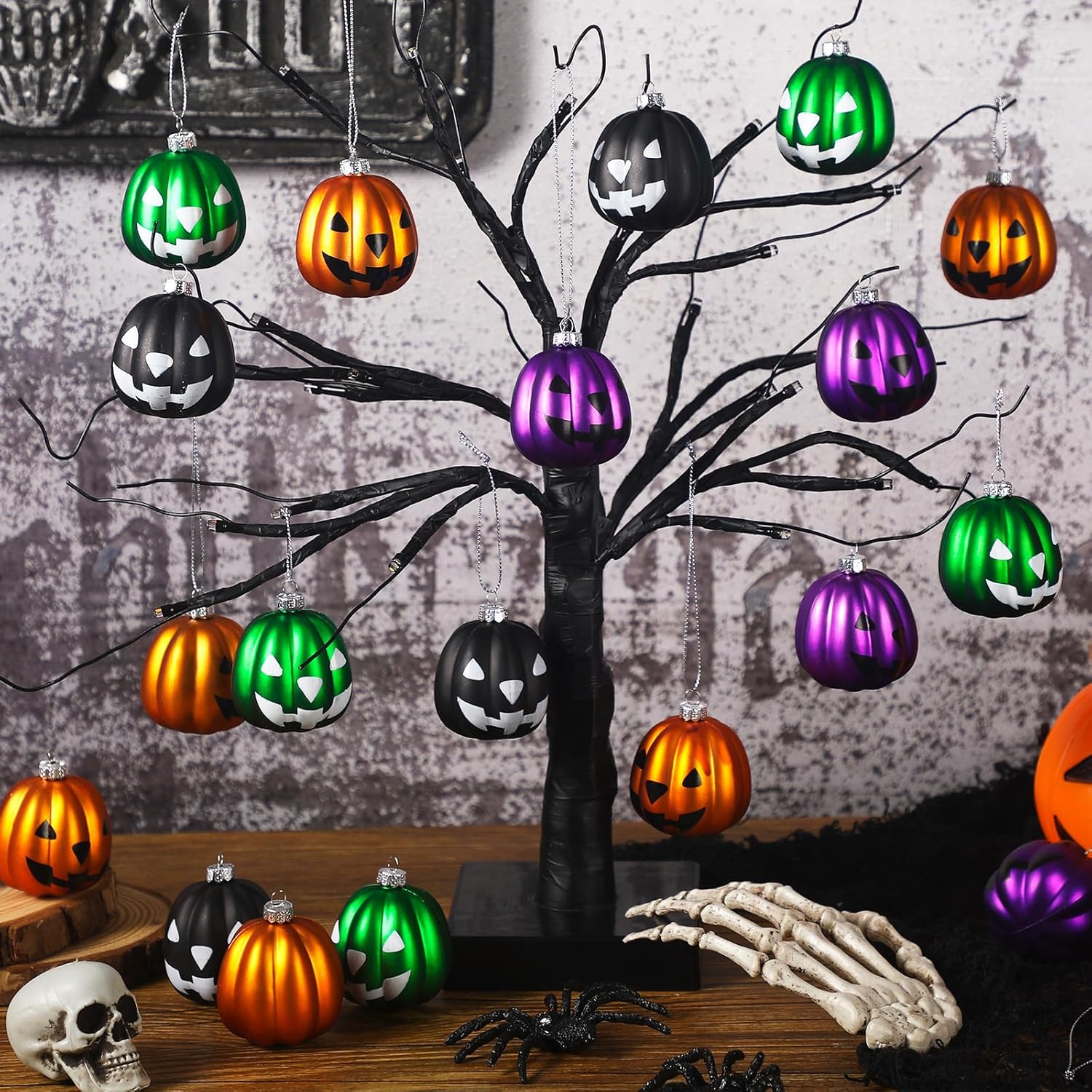Zhanmai Halloween Pumpkin Hanging Ornaments 12 Pcs Set