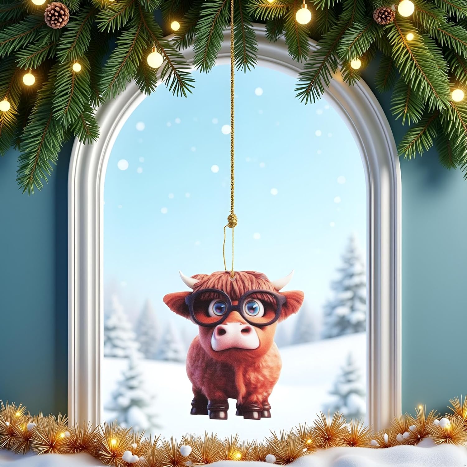 Galyacht Cartoon Cow Hanging Ornament