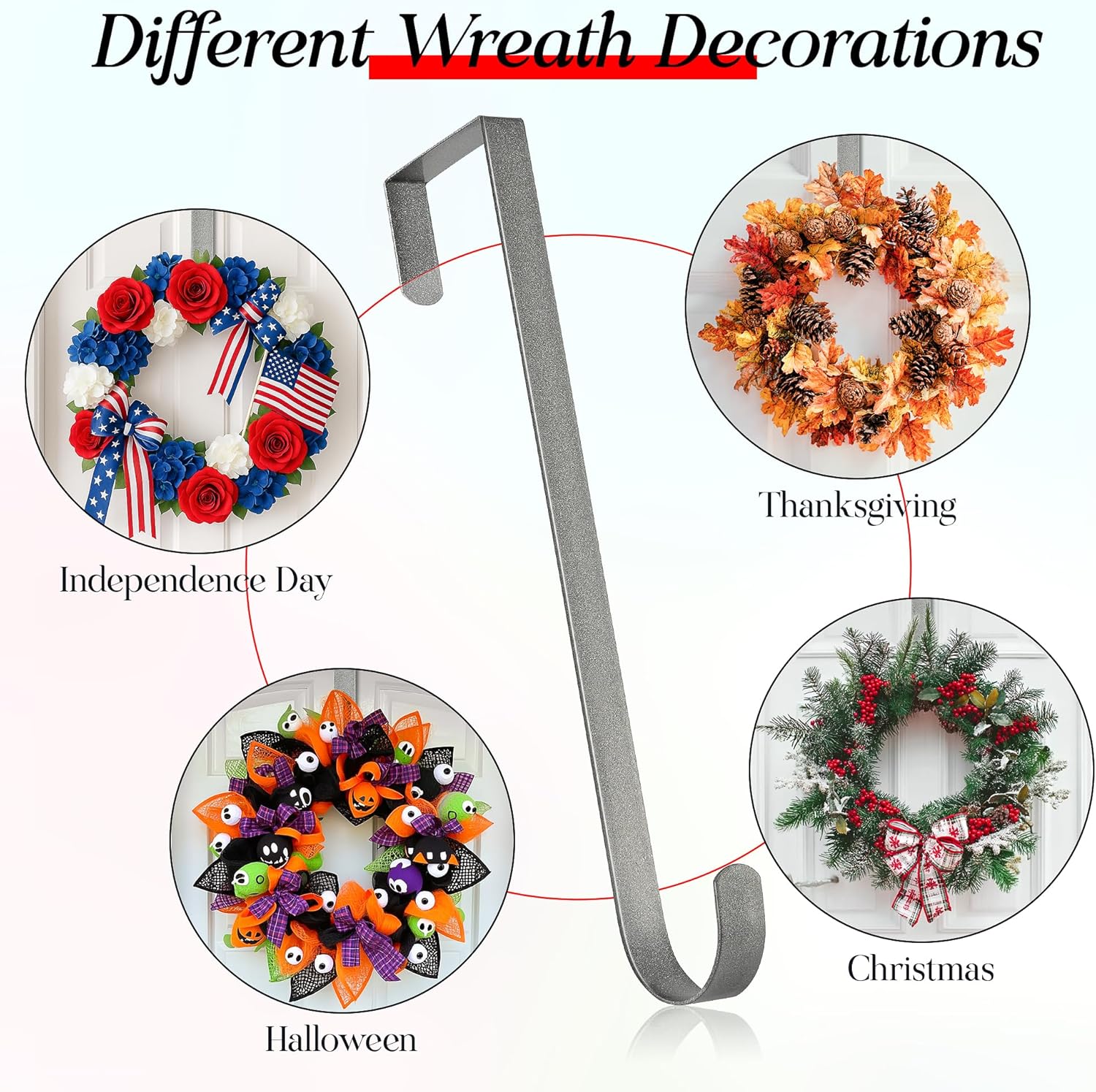MCFULL 14 In Wreath Hangers Front Door Decor
