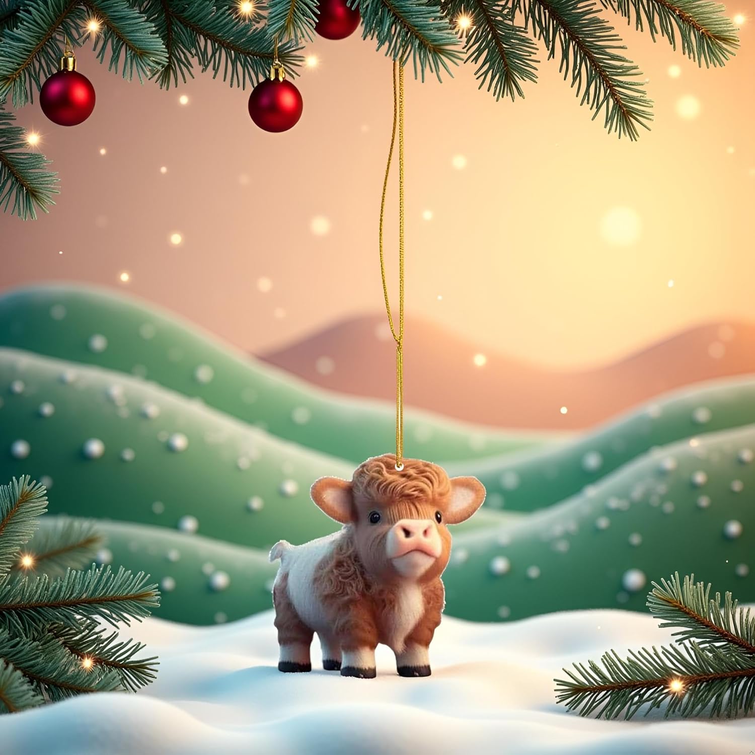 Cute Cartoon Cow Hanging Ornament for Cars and Backpacks