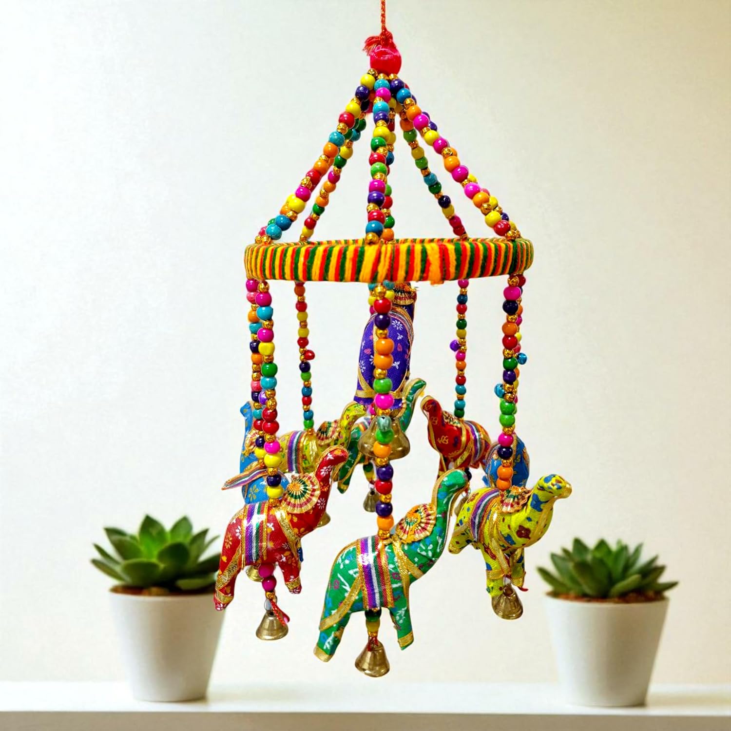 Sawcart 9 Elephant Jhoomer Door Hanging Decor