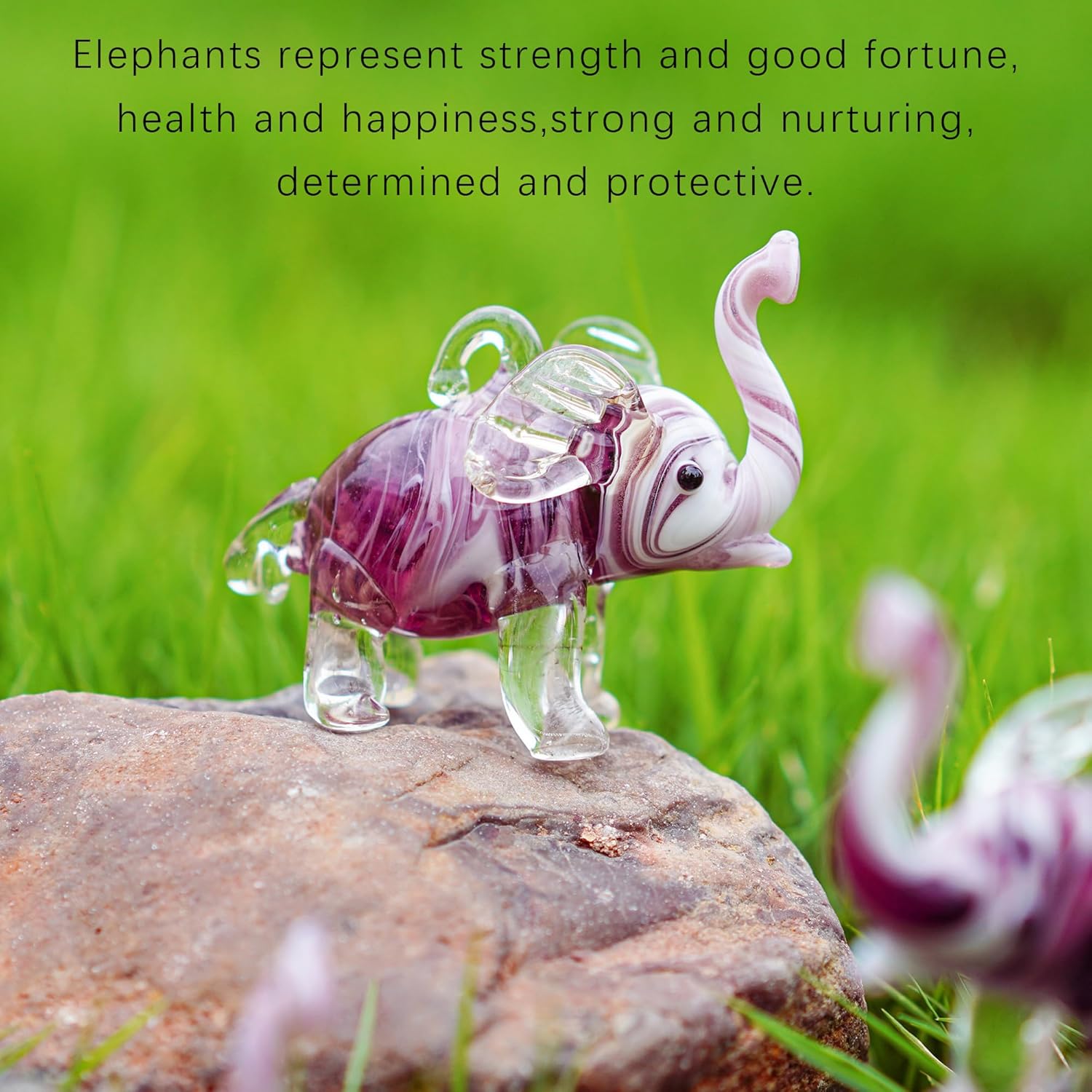 Hand Blown Glass Elephant Hanging Ornament Brown
