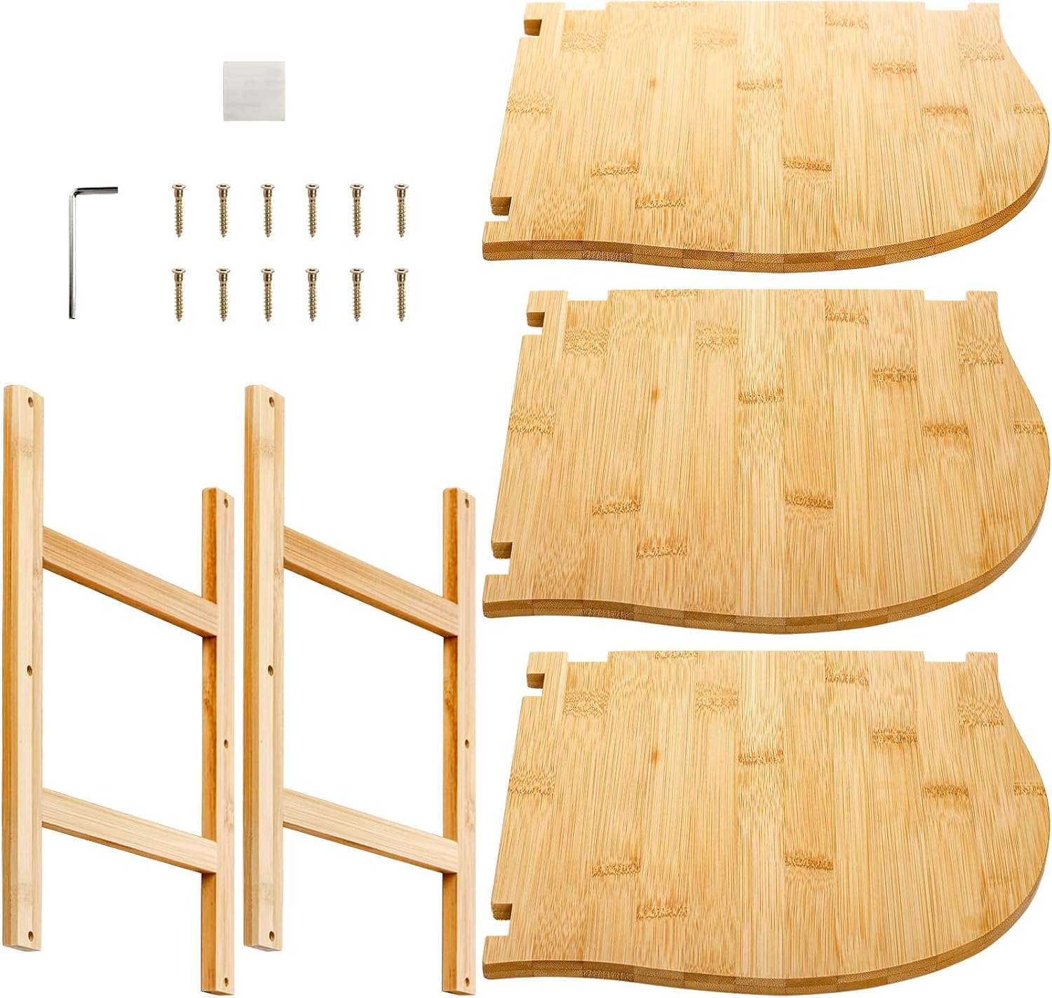 Goaste 3-Tier Bamboo Corner Shelf Kitchen Organizer