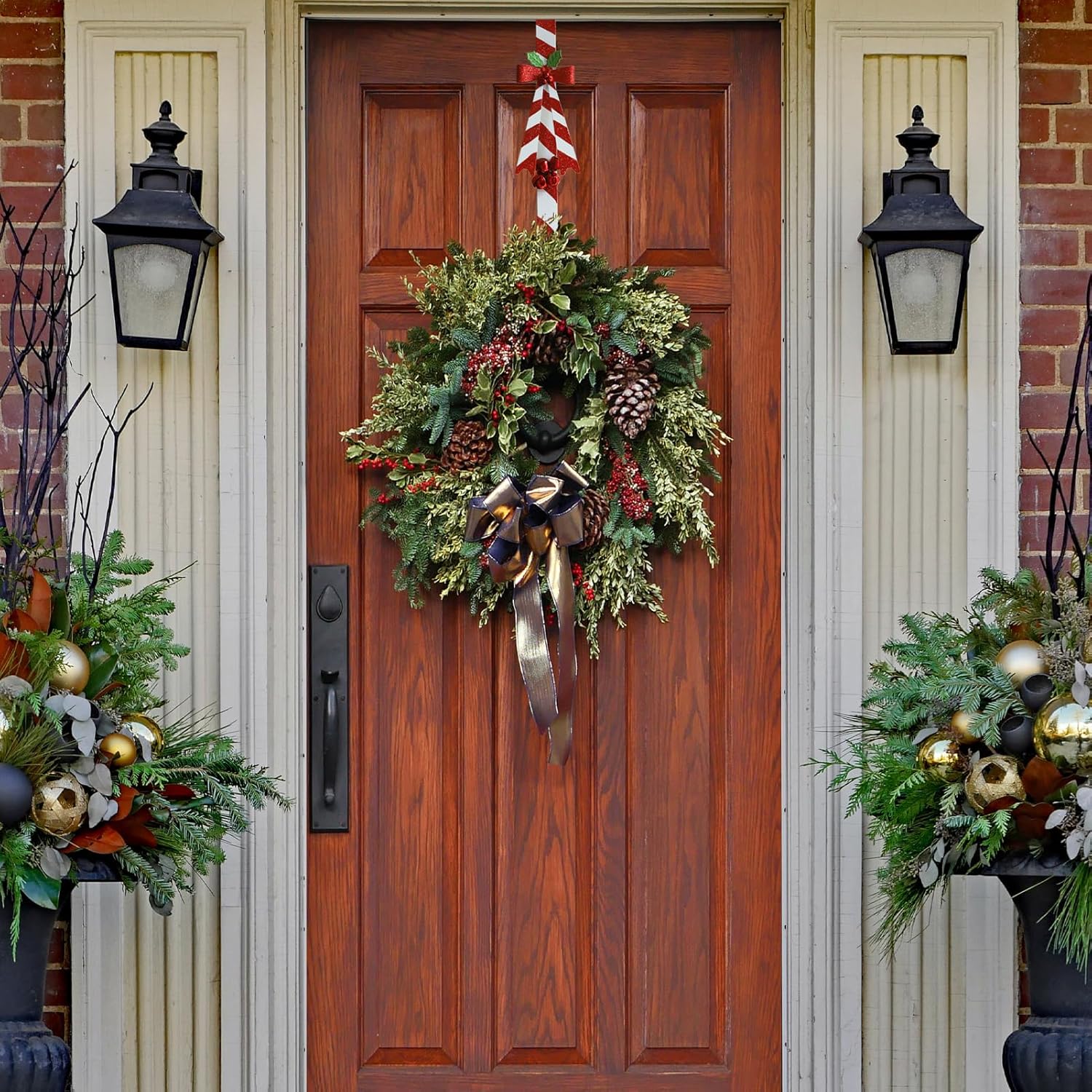 2 Pack Candy Cane Wreath Hangers for Front Door